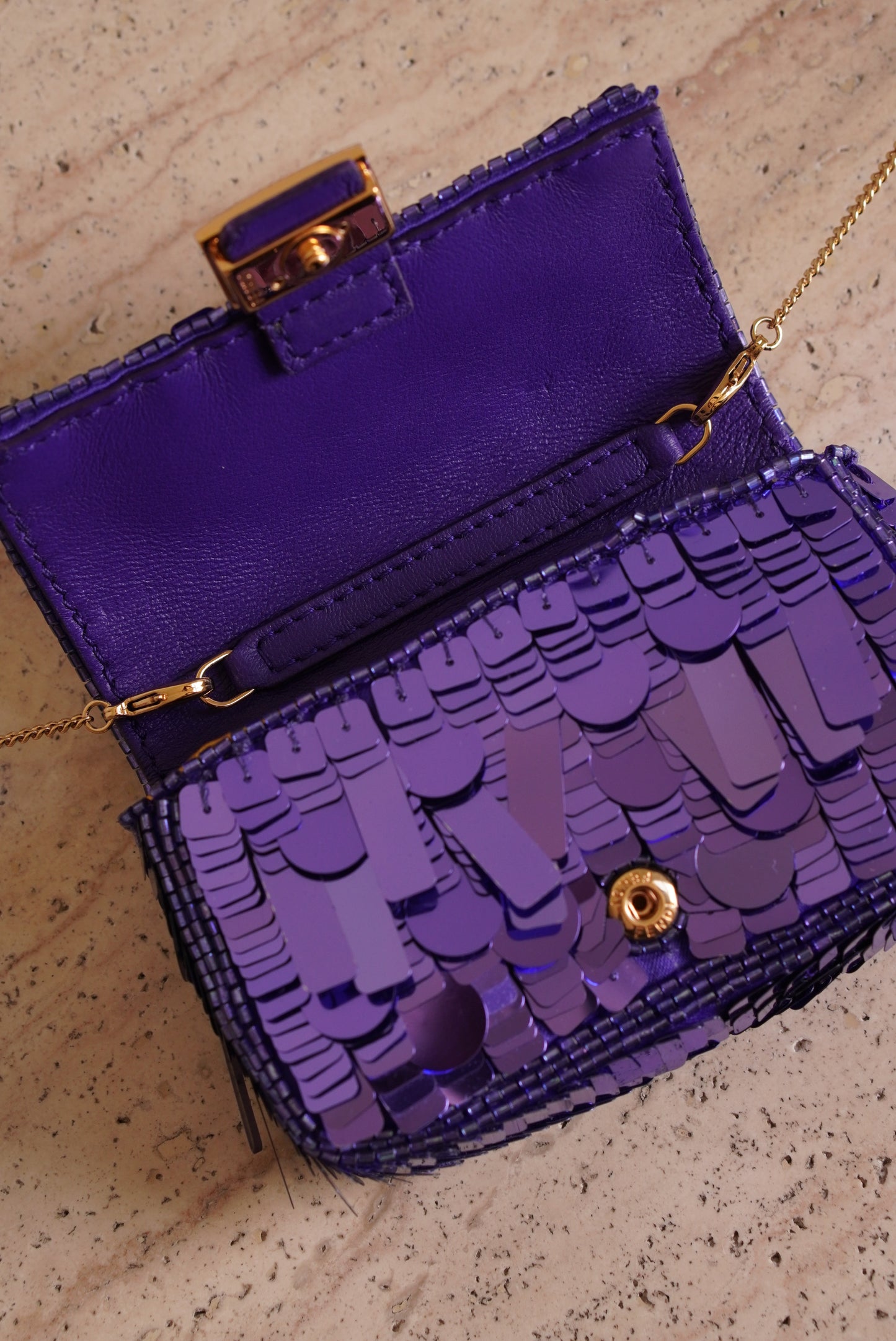 FENDI NANO BAGUETTE CHARM | PURPLE