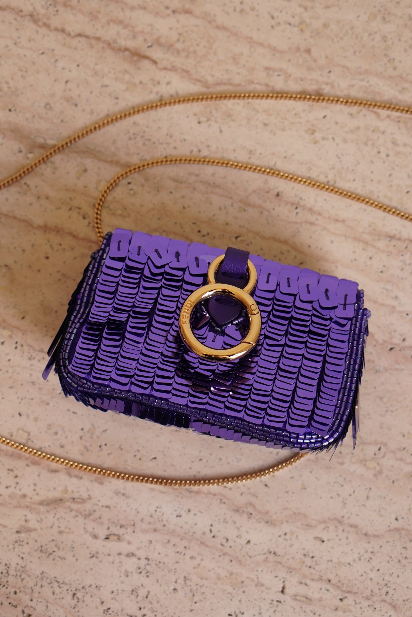 FENDI NANO BAGUETTE CHARM | PURPLE