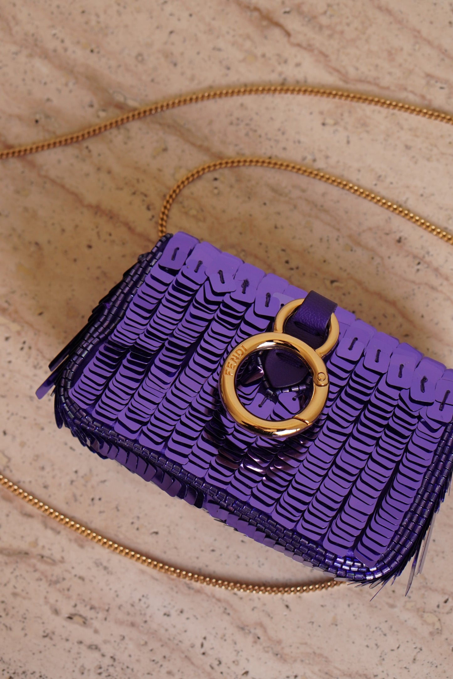 FENDI NANO BAGUETTE CHARM | PURPLE