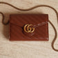 GUCCI GG MARMONT WALLET ON CHAIN | BROWN