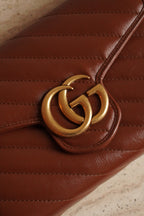 GUCCI GG MARMONT WALLET ON CHAIN | BROWN