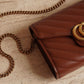 GUCCI GG MARMONT WALLET ON CHAIN | BROWN