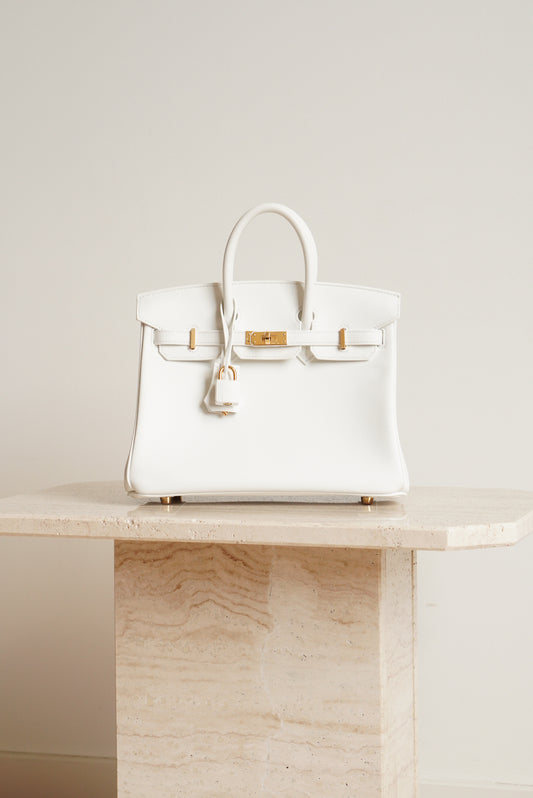 HERMÈS BIRKIN 25 RETOURNE SWIFT | NEW WHITE