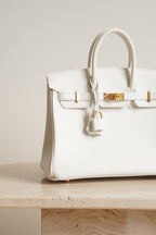 HERMÈS BIRKIN 25 RETOURNE SWIFT | NEW WHITE
