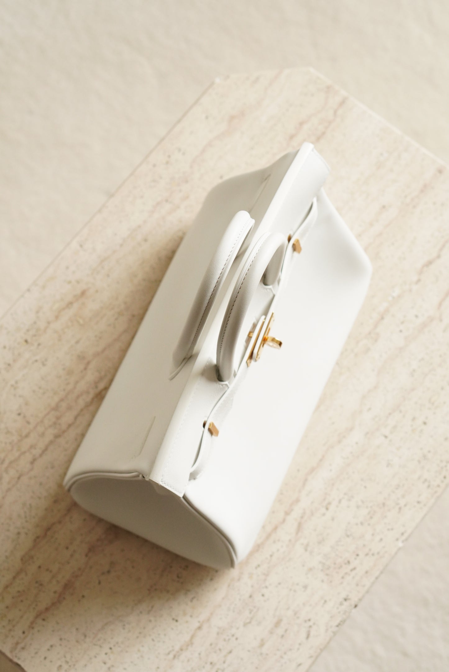 HERMÈS BIRKIN 25 RETOURNE SWIFT | NEW WHITE