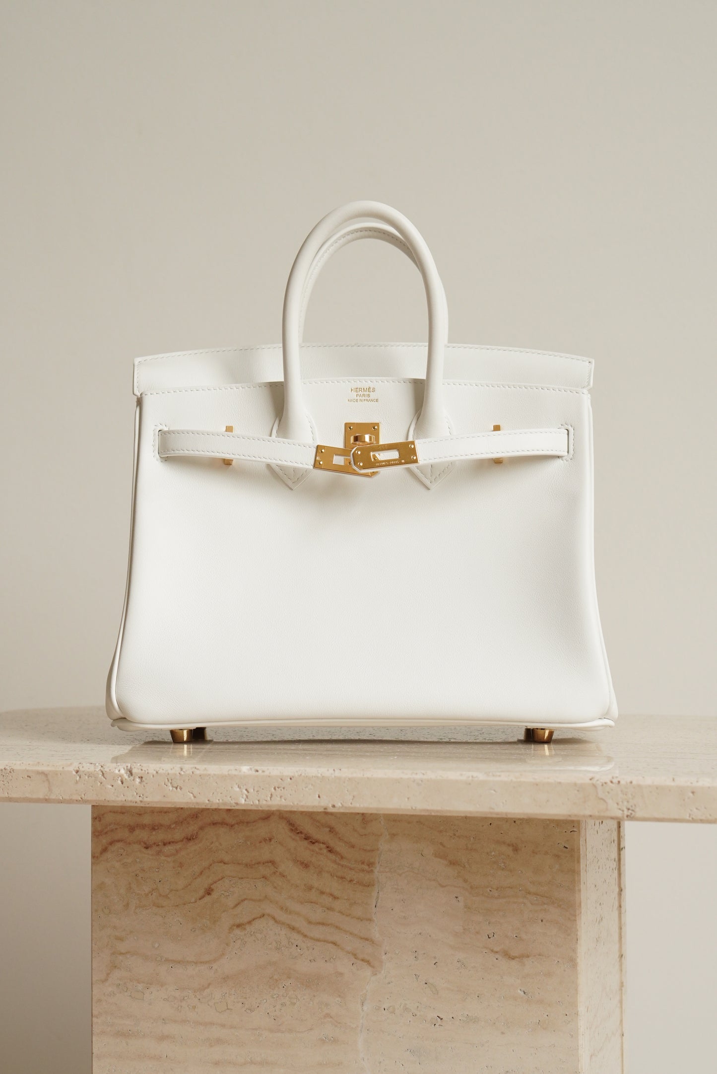 HERMÈS BIRKIN 25 RETOURNE SWIFT | NEW WHITE