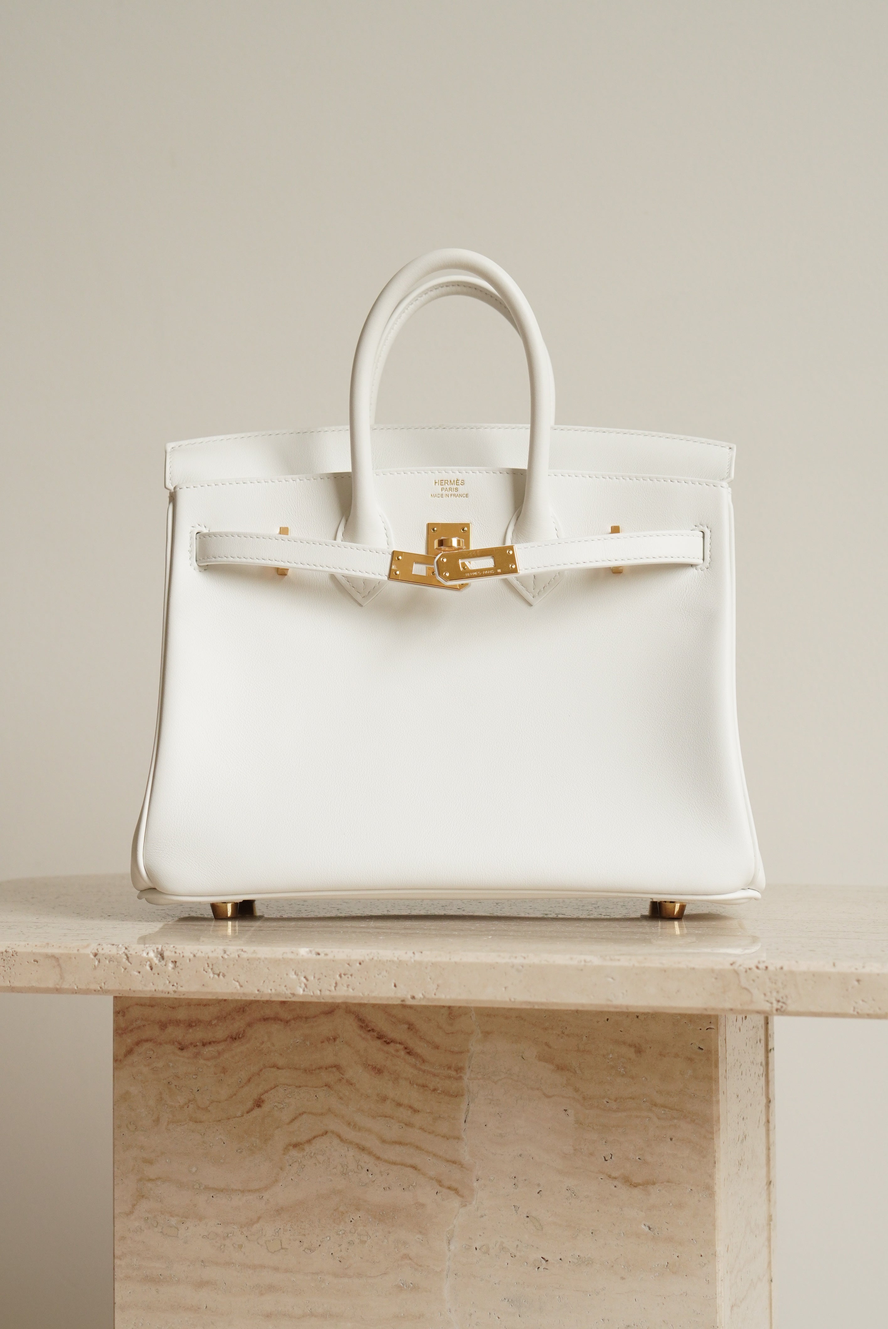 HERMÈS BIRKIN 25 RETOURNE SWIFT | NEW WHITE