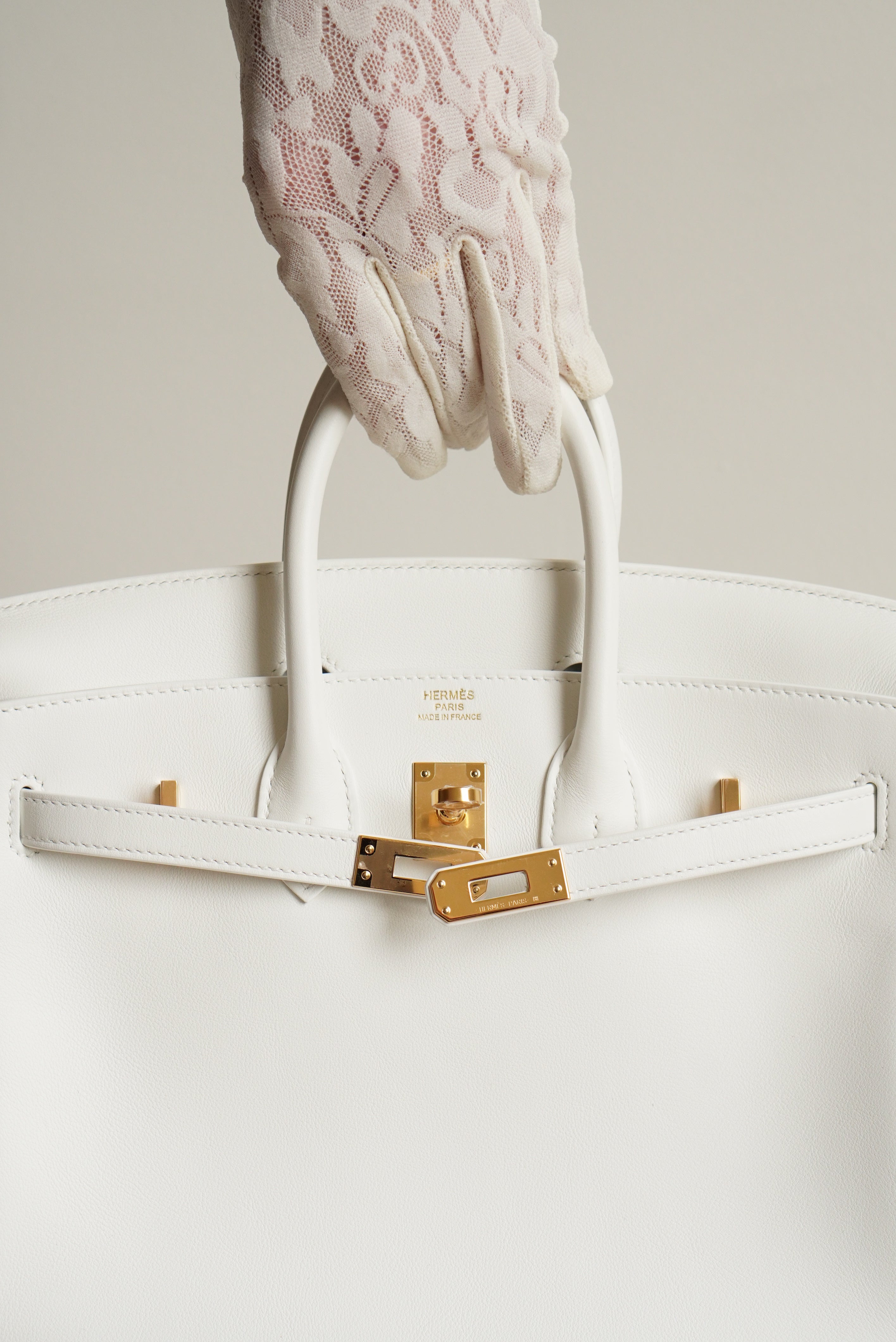 HERMÈS BIRKIN 25 RETOURNE SWIFT | NEW WHITE