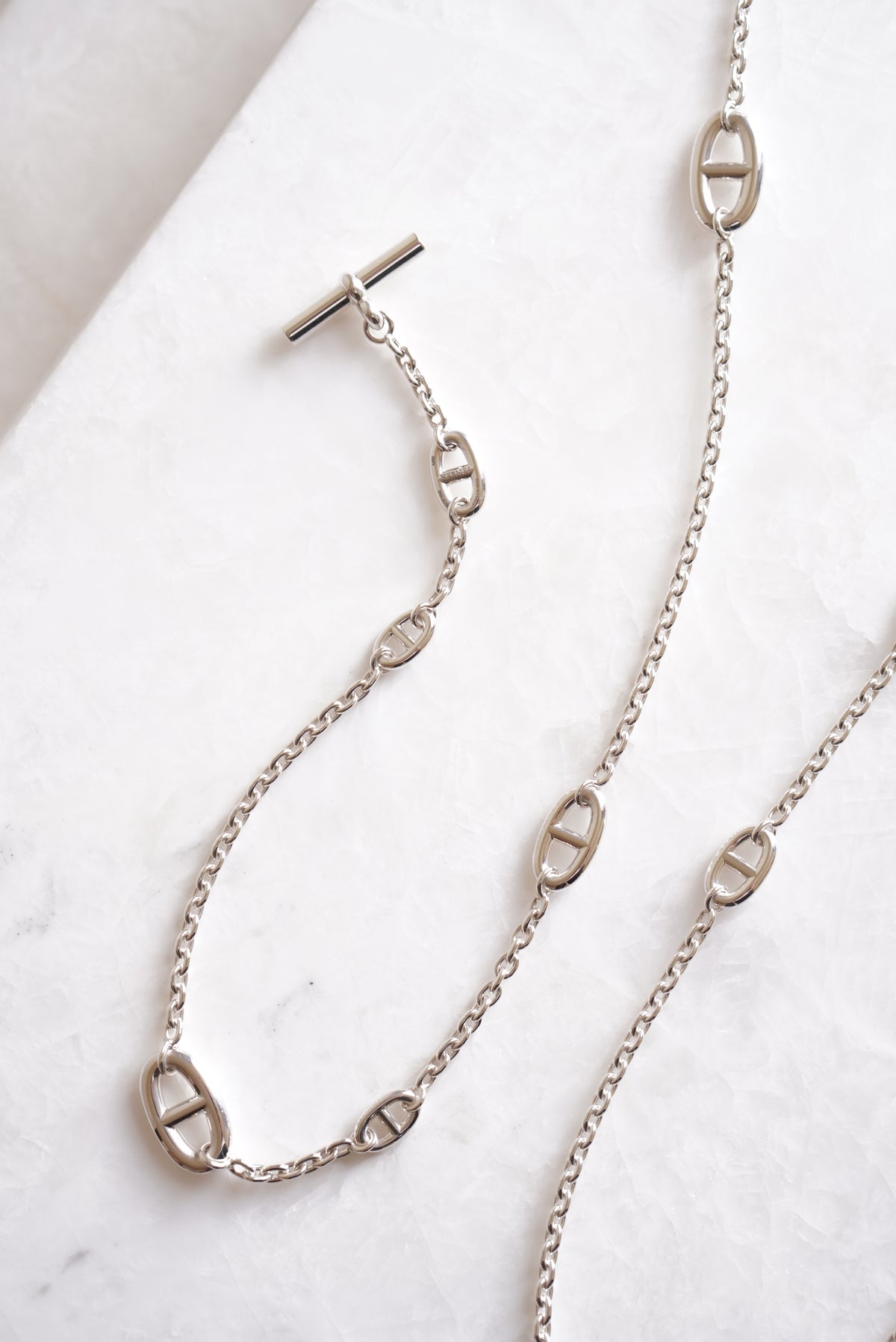 HERMÈS FARANDOLE LONG NECKLACE 120 | SILVER
