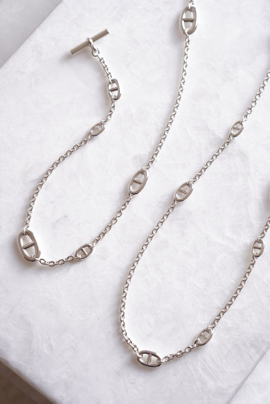 HERMÈS FARANDOLE LONG NECKLACE 120 | SILVER
