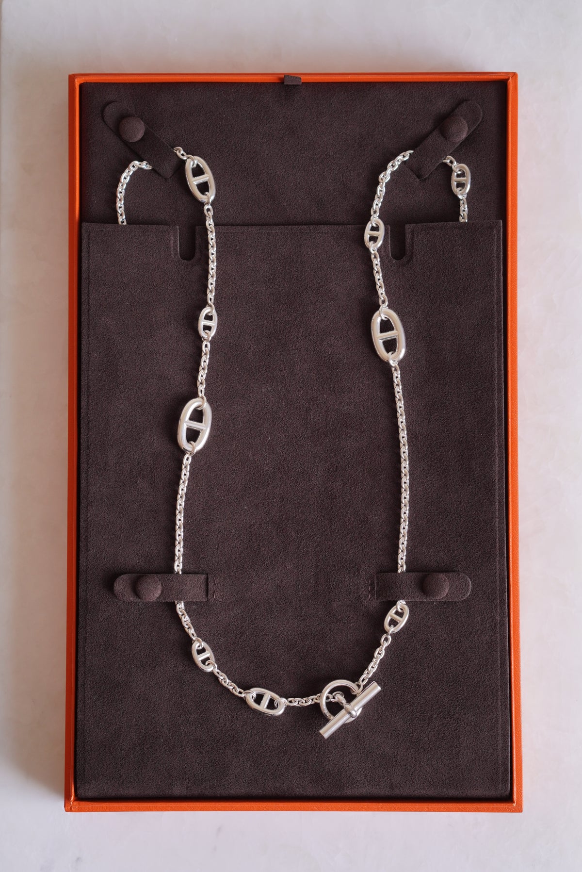 HERMÈS FARANDOLE LONG NECKLACE 120 | SILVER