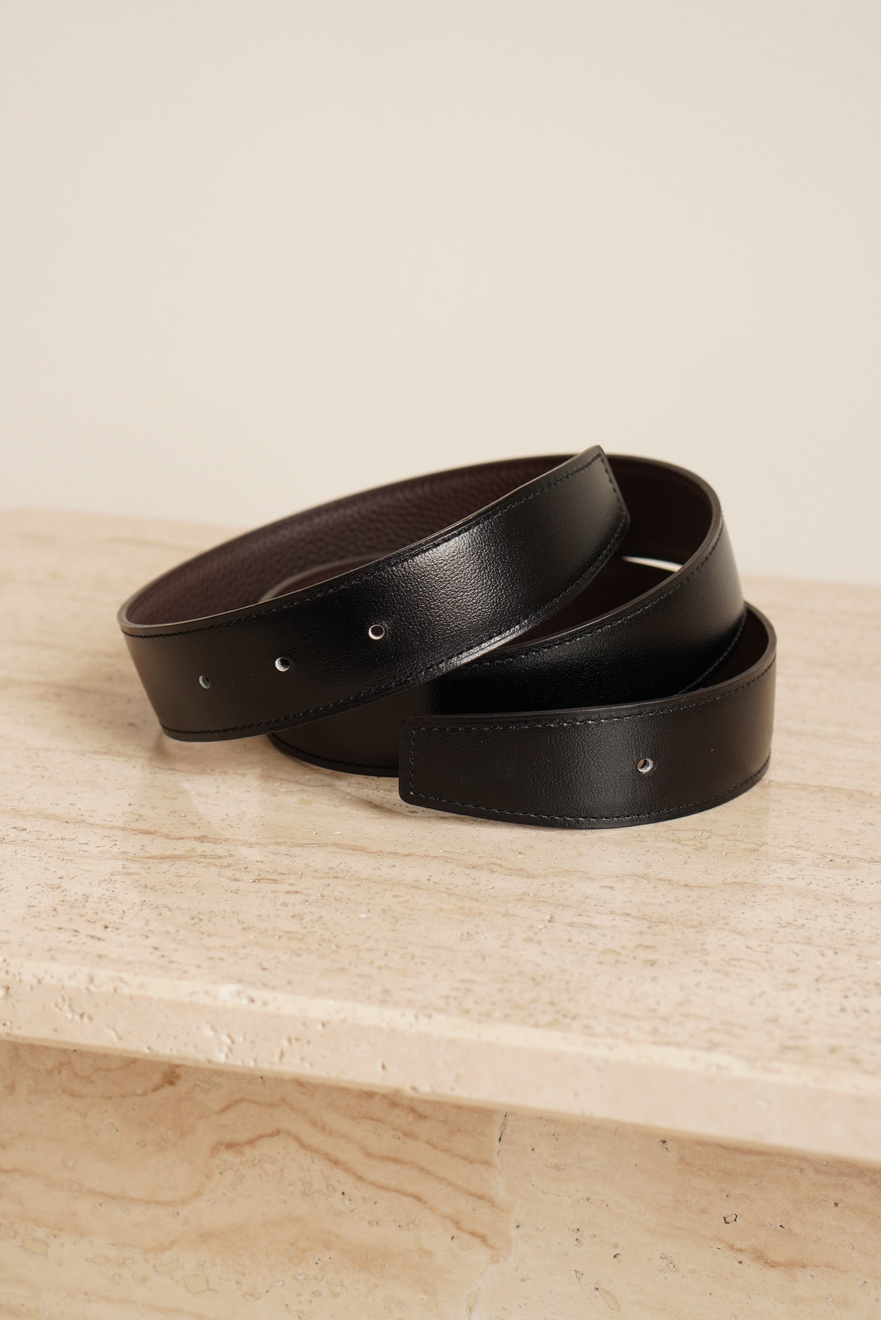 HERMÈS JUMBO BELT BUCKLE & REVERSIBLE LEATHER STRAP | NOIR & CHOCOLAT