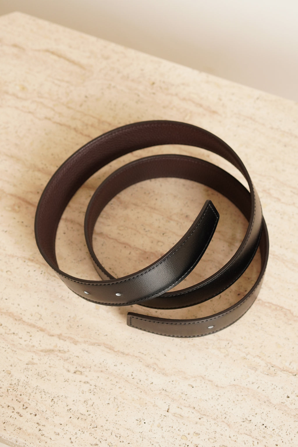 HERMÈS JUMBO BELT BUCKLE & REVERSIBLE LEATHER STRAP | NOIR & CHOCOLAT