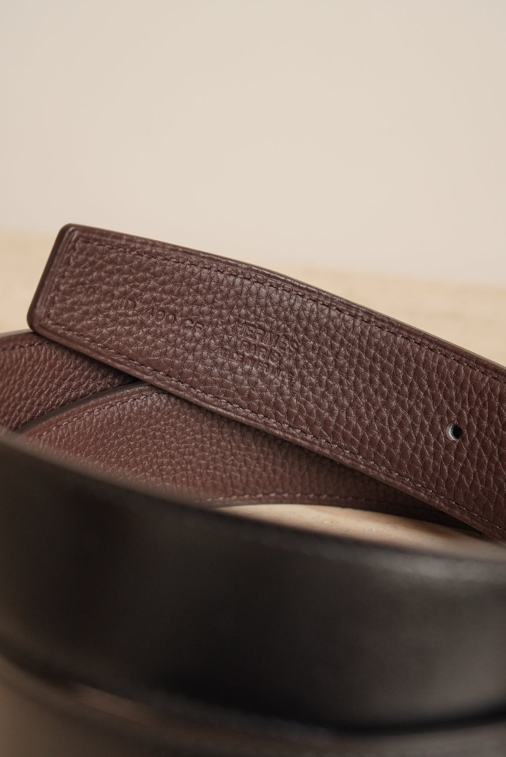 HERMÈS JUMBO BELT BUCKLE & REVERSIBLE LEATHER STRAP | NOIR & CHOCOLAT