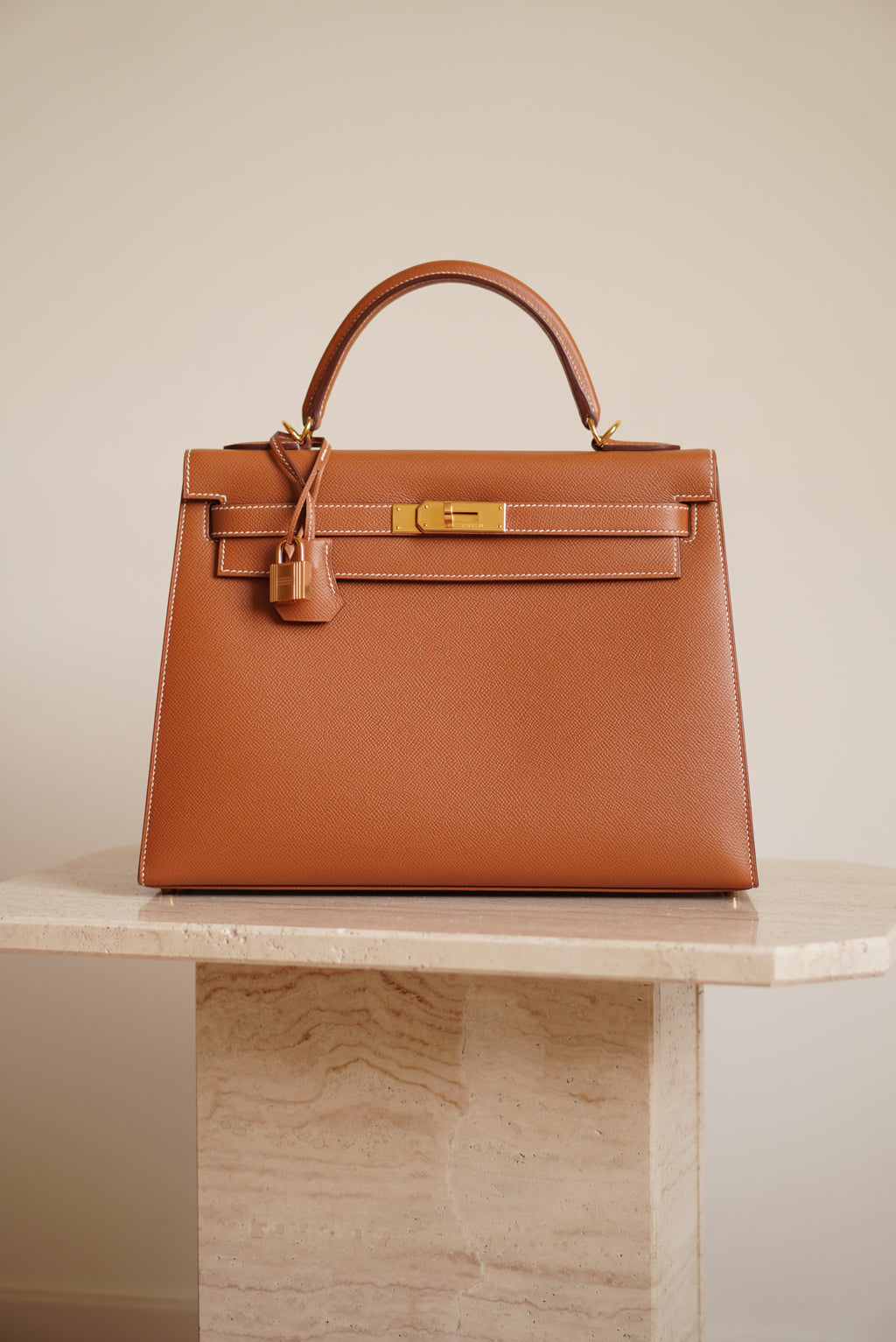 HERMÈS KELLY 32 SELLIER EPSOM | GOLD