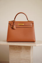 HERMÈS KELLY 32 SELLIER EPSOM | GOLD