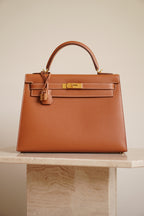HERMÈS KELLY 32 SELLIER EPSOM | GOLD