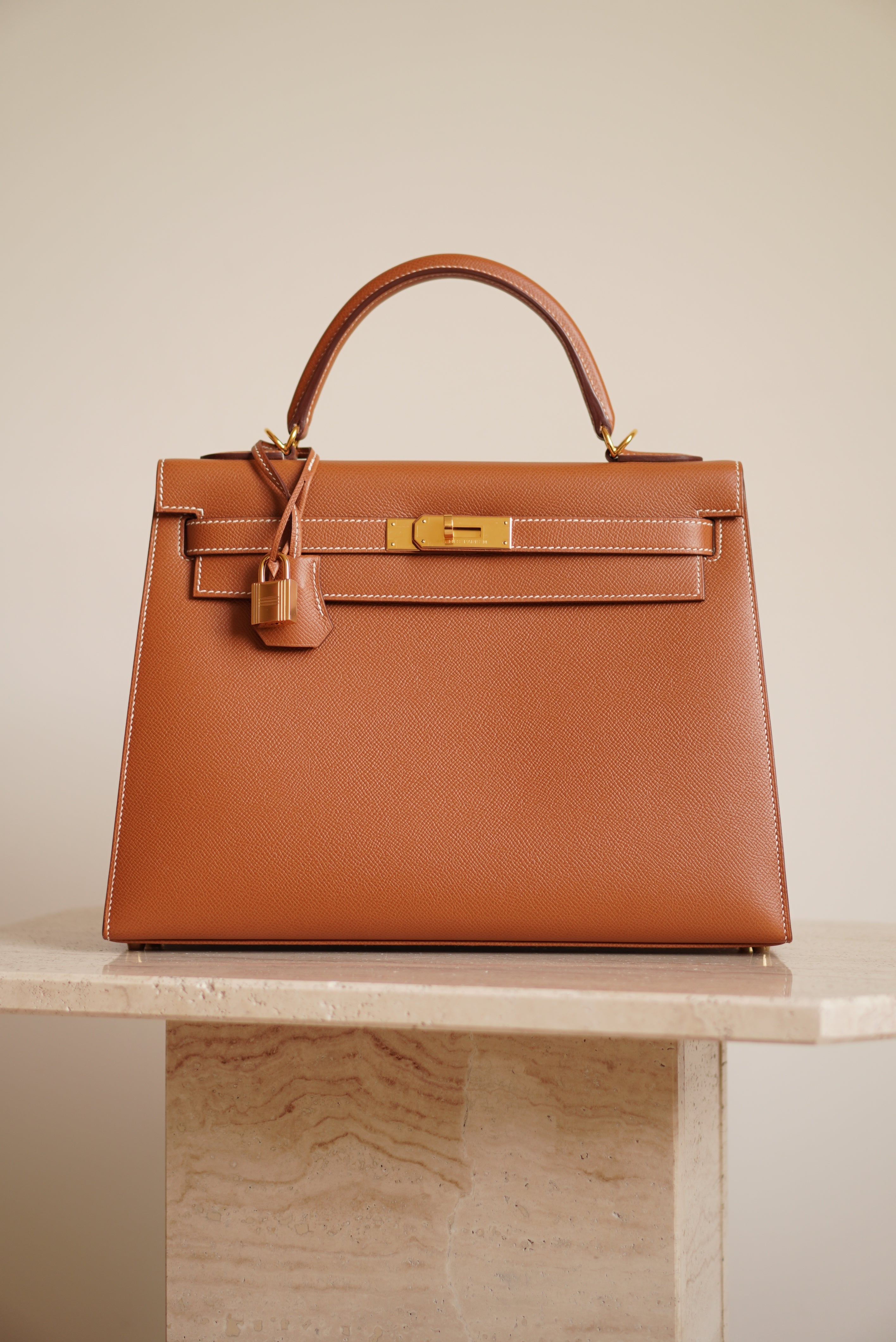 HERMÈS KELLY 32 SELLIER EPSOM | GOLD