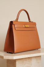 HERMÈS KELLY 32 SELLIER EPSOM | GOLD