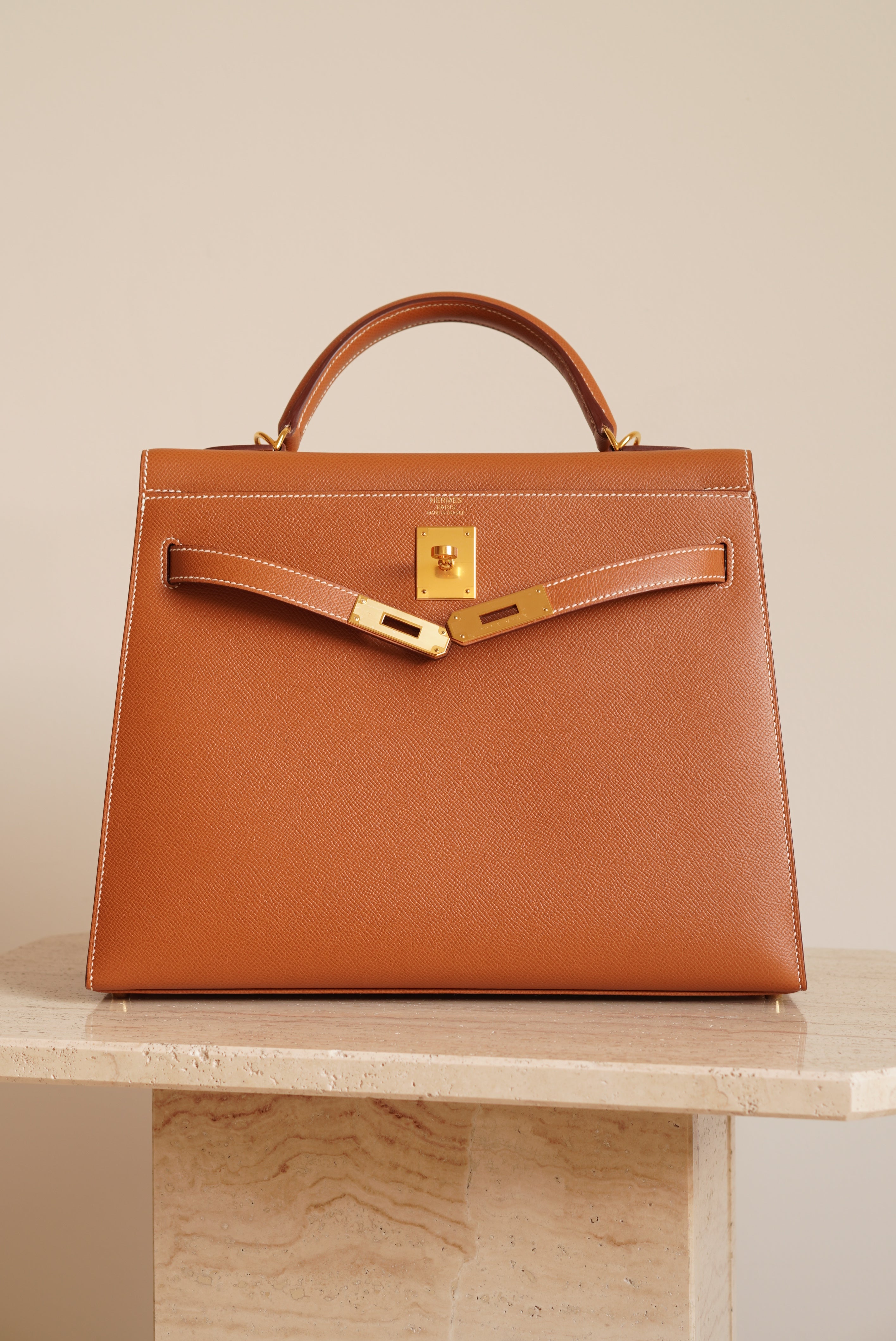 HERMÈS KELLY 32 SELLIER EPSOM | GOLD