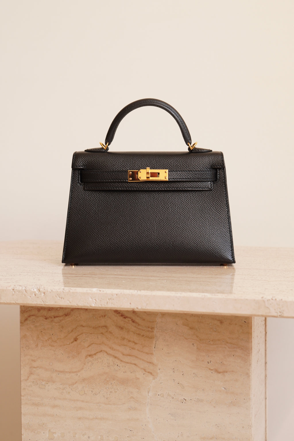 HERMÈS MINI KELLY SELLIER EPSOM | NOIR