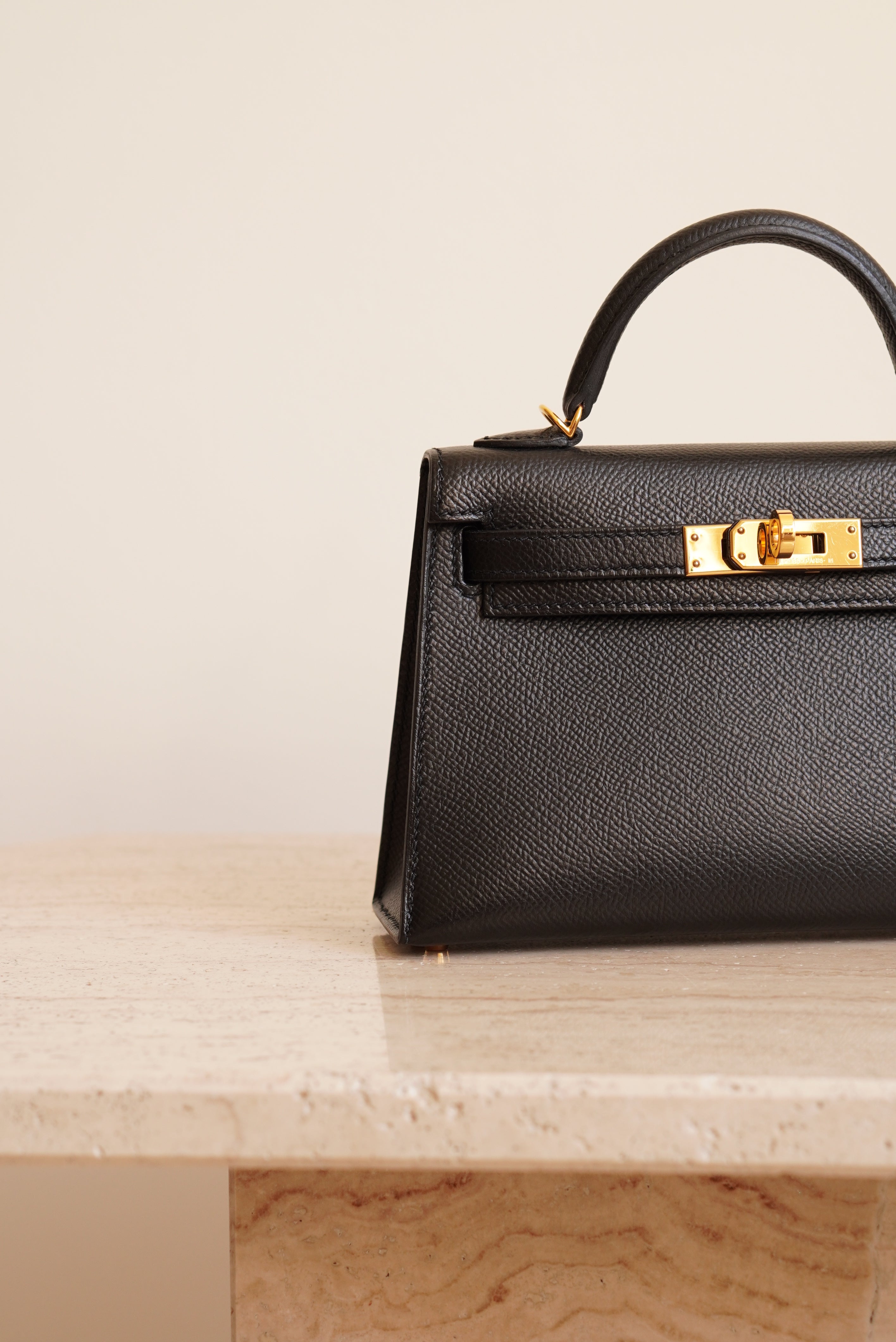 HERMÈS MINI KELLY SELLIER EPSOM | NOIR