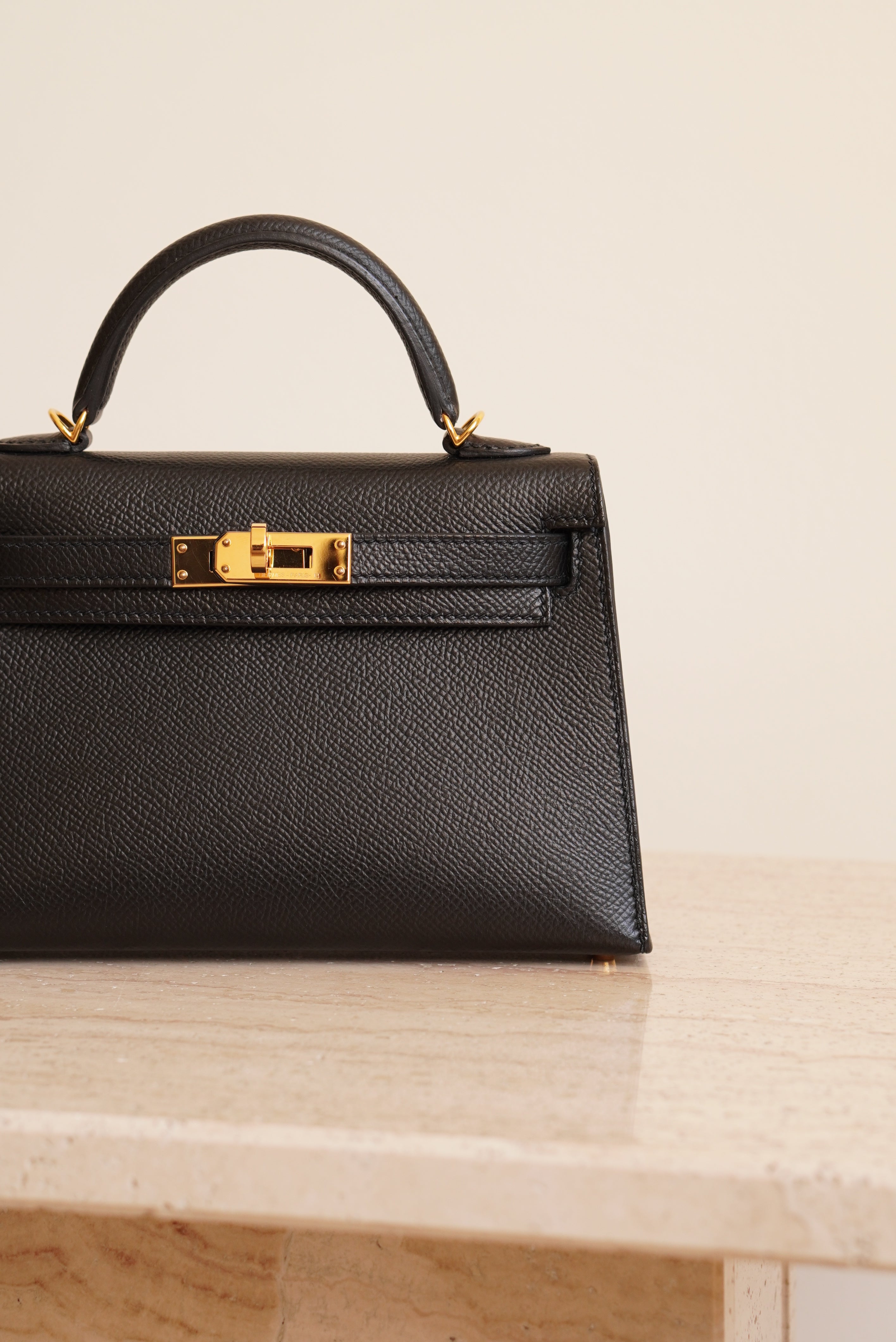 HERMÈS MINI KELLY SELLIER EPSOM | NOIR