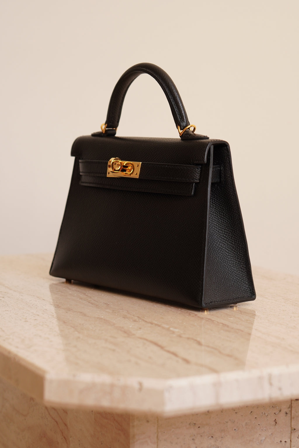 HERMÈS MINI KELLY SELLIER EPSOM | NOIR
