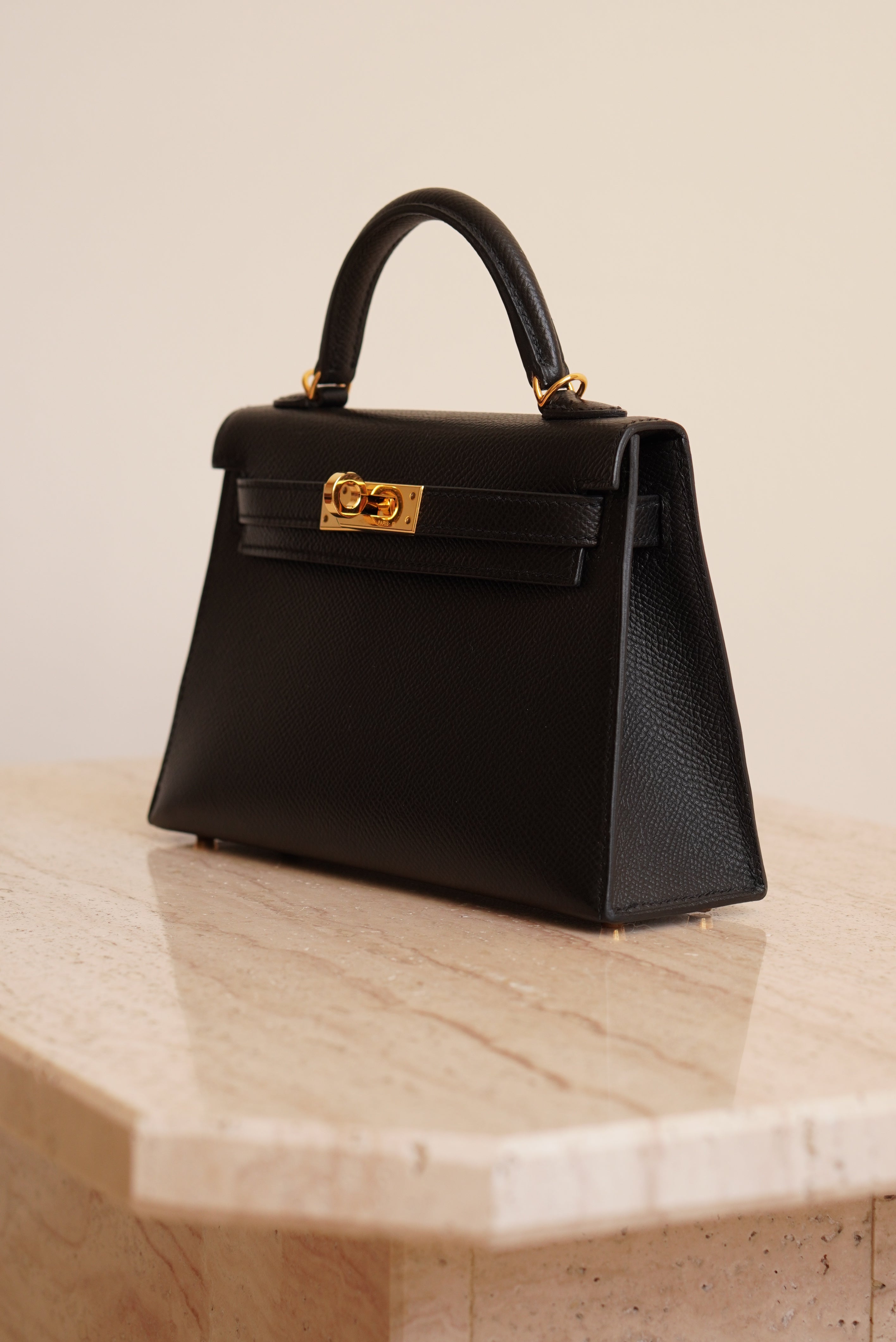 HERMÈS MINI KELLY SELLIER EPSOM | NOIR