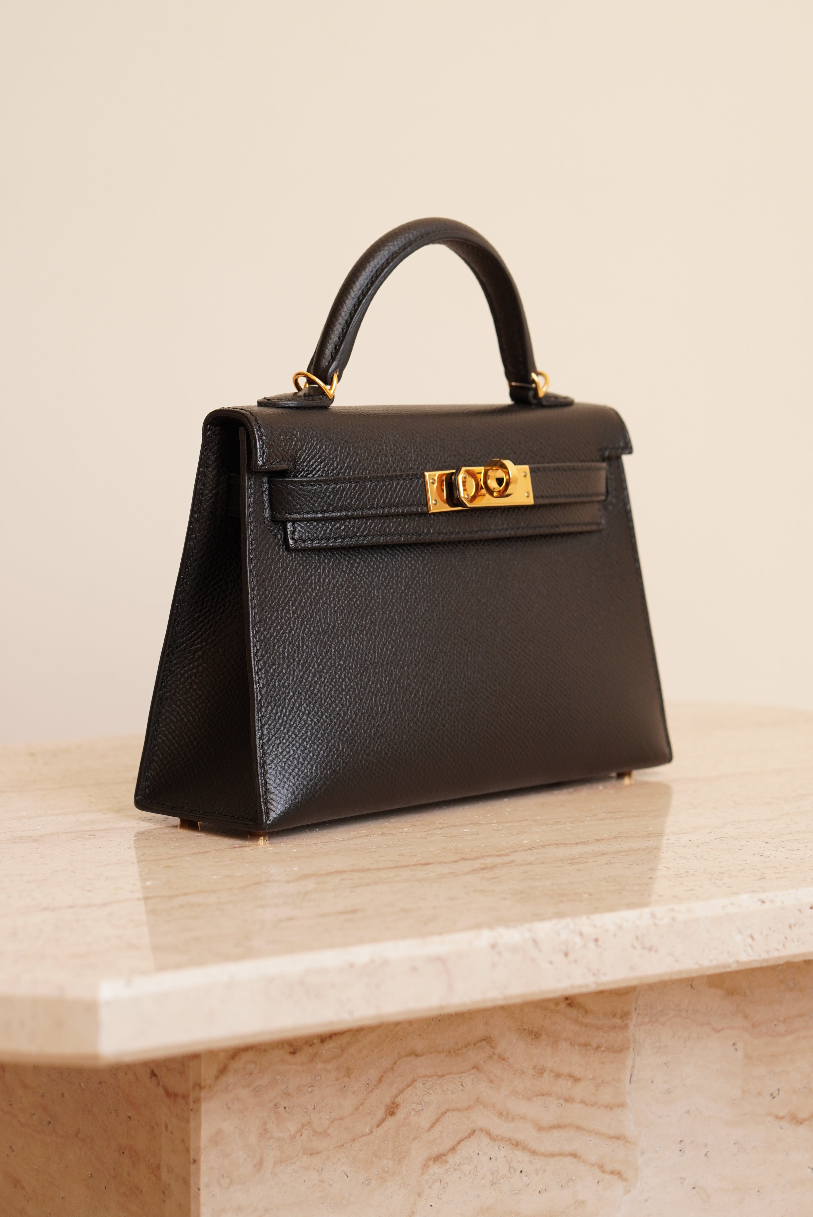 HERMÈS MINI KELLY SELLIER EPSOM | NOIR