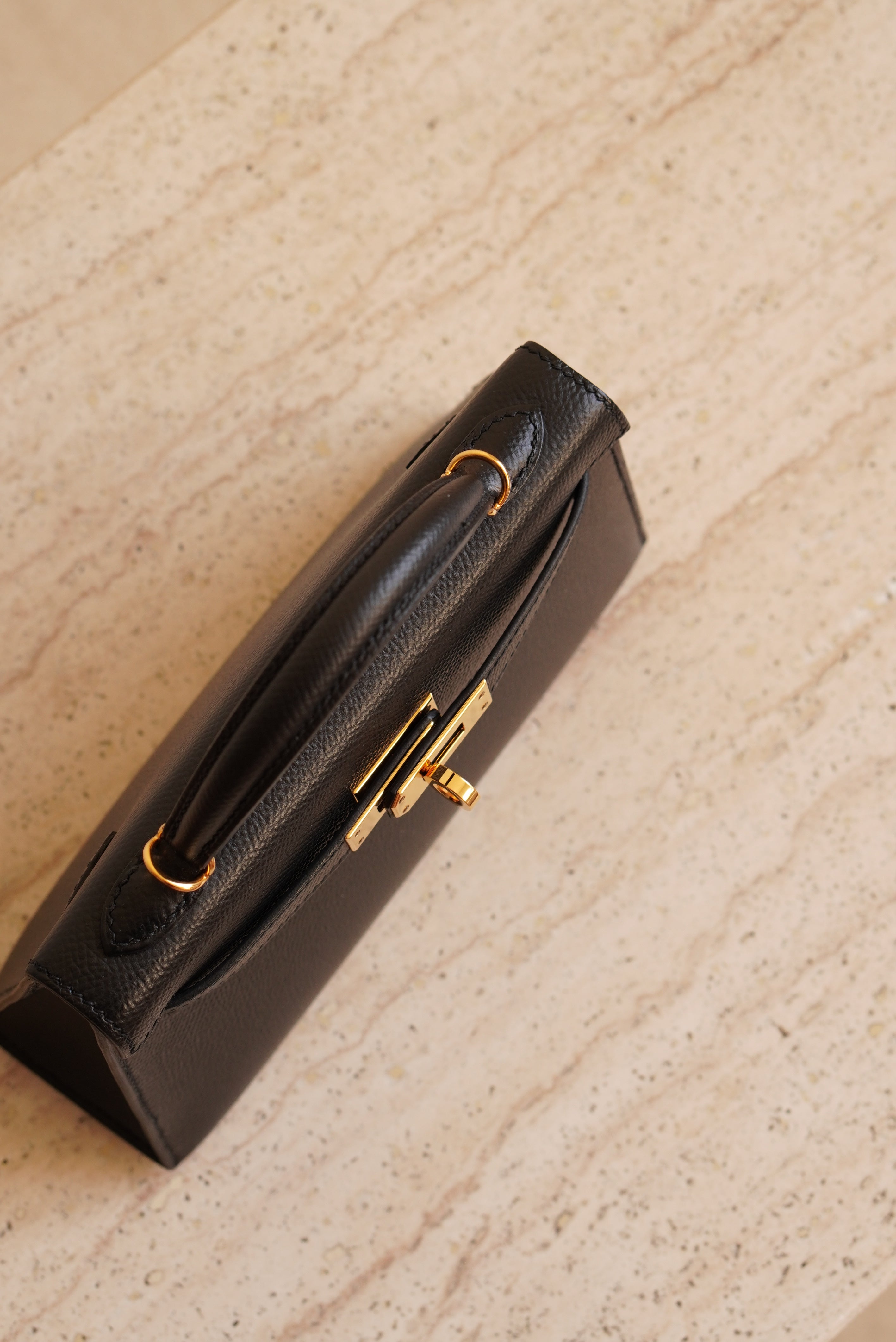 HERMÈS MINI KELLY SELLIER EPSOM | NOIR