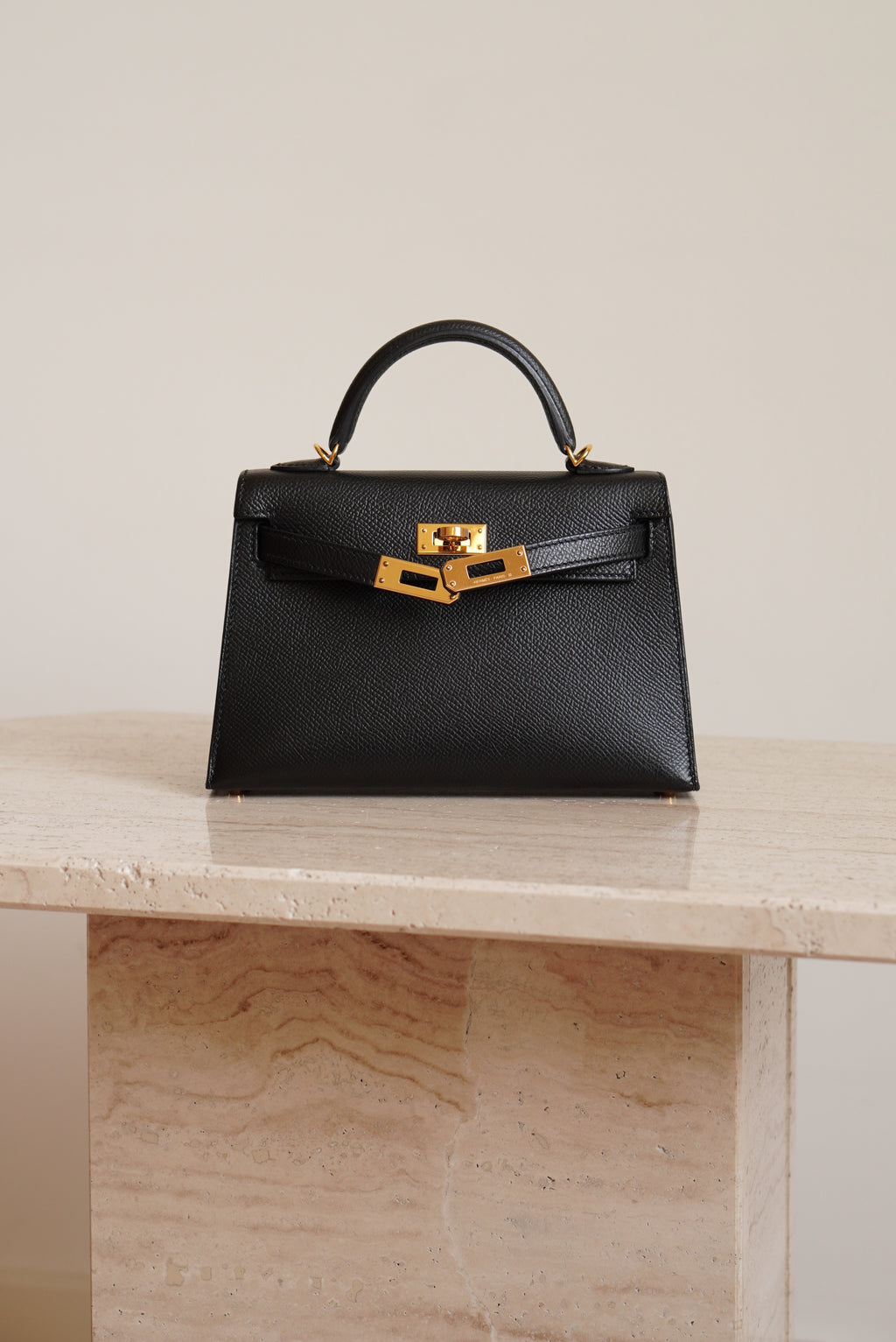 HERMÈS MINI KELLY SELLIER EPSOM | NOIR