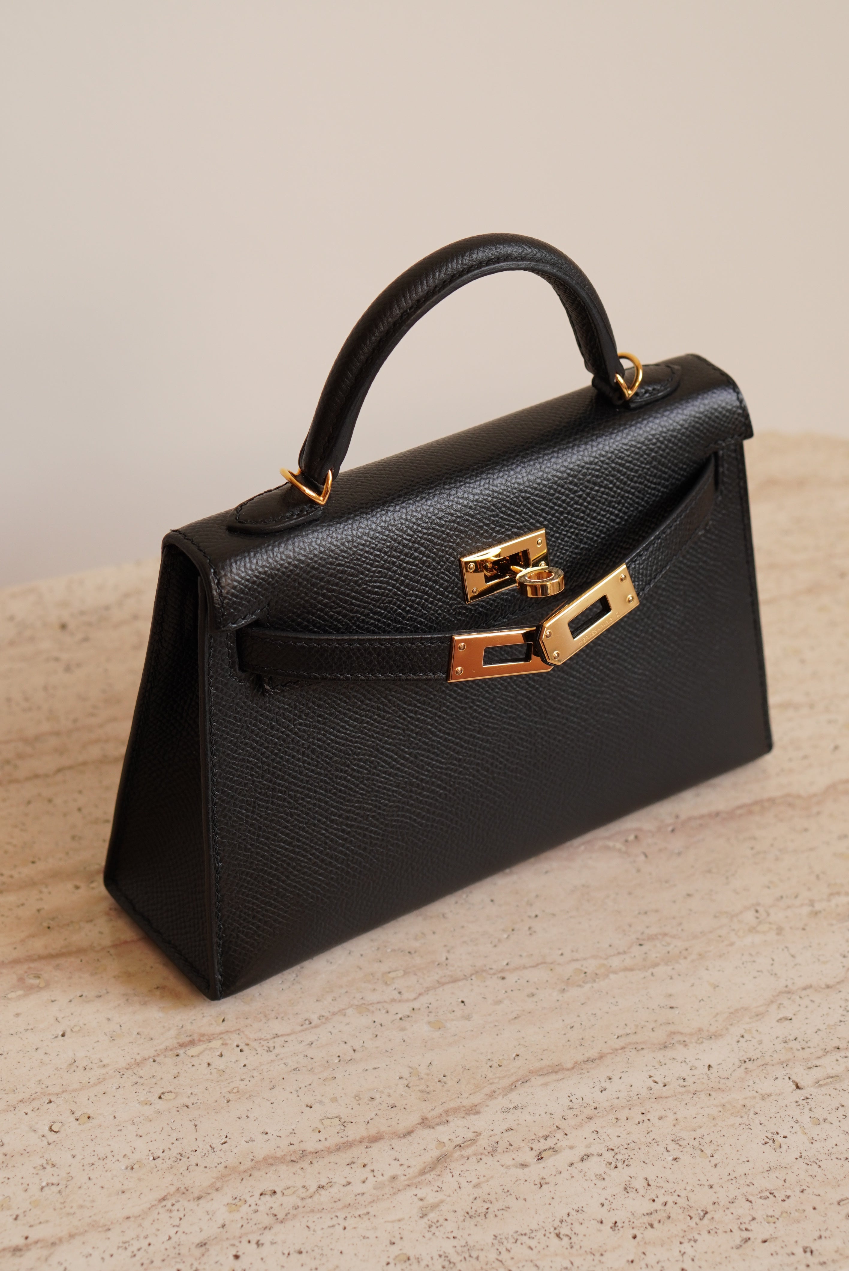 HERMÈS MINI KELLY SELLIER EPSOM | NOIR