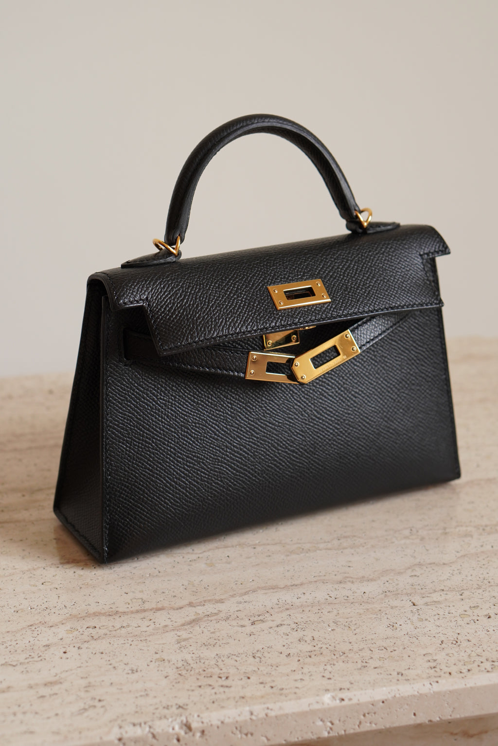 HERMÈS MINI KELLY SELLIER EPSOM | NOIR