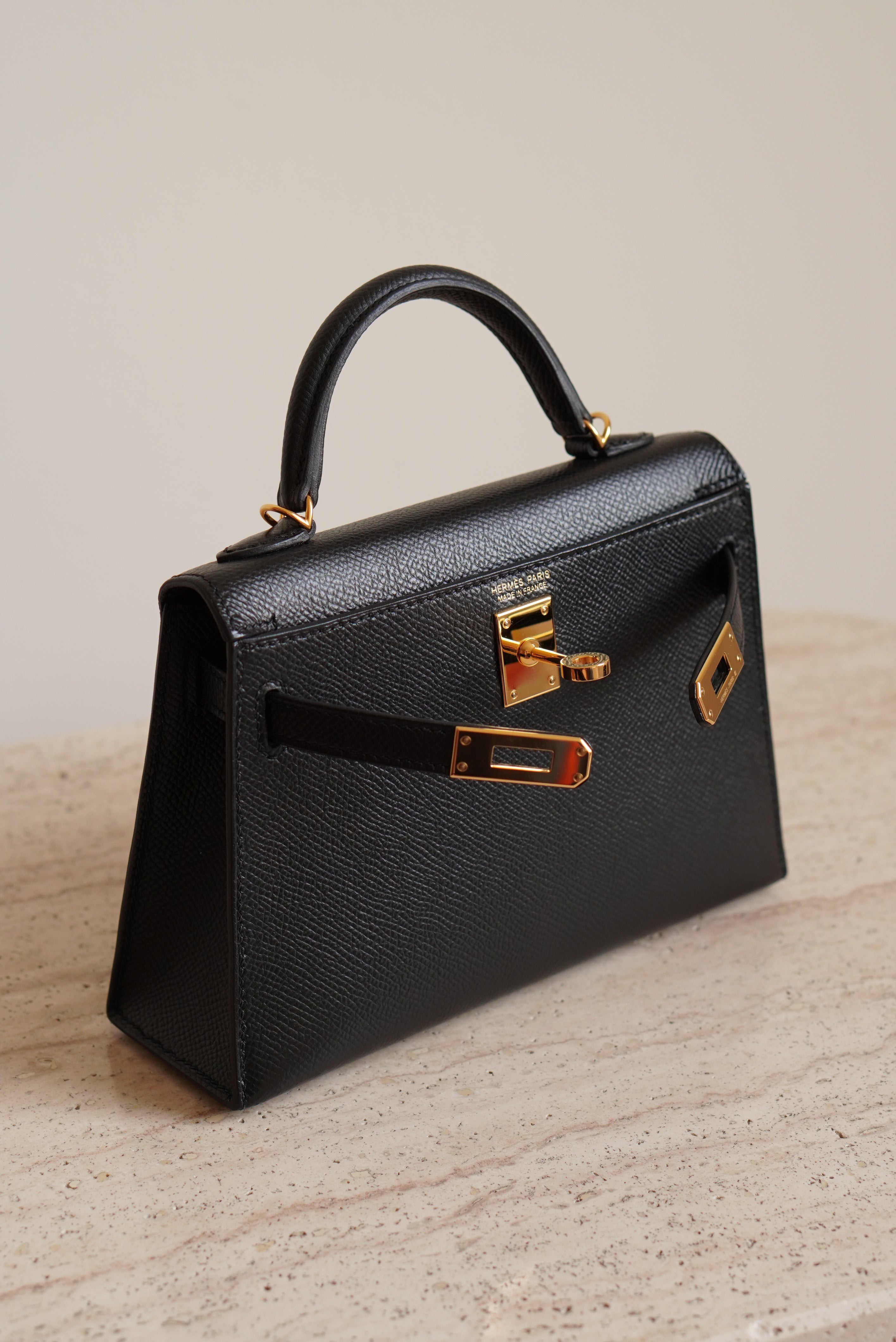 HERMÈS MINI KELLY SELLIER EPSOM | NOIR