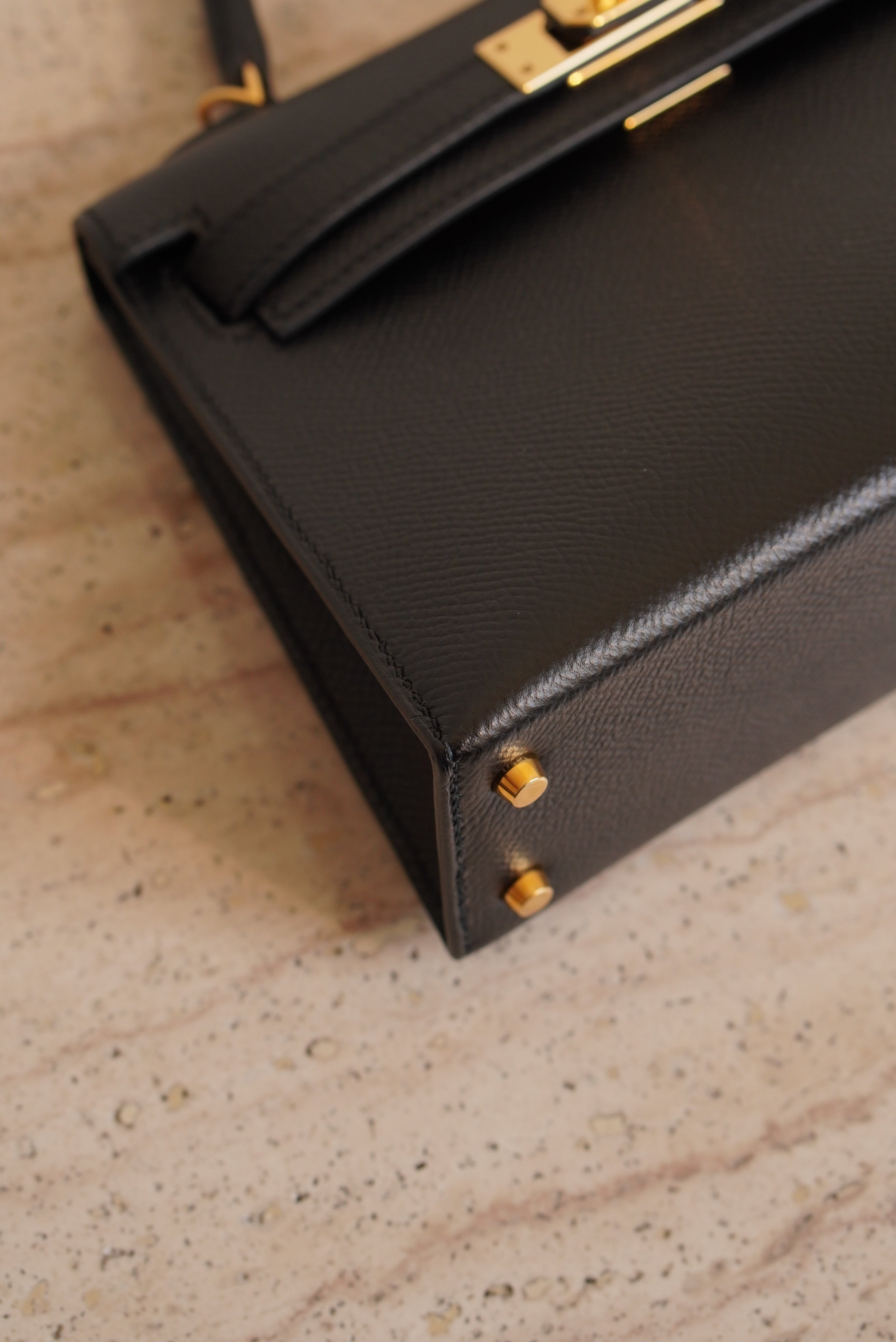 HERMÈS MINI KELLY SELLIER EPSOM | NOIR
