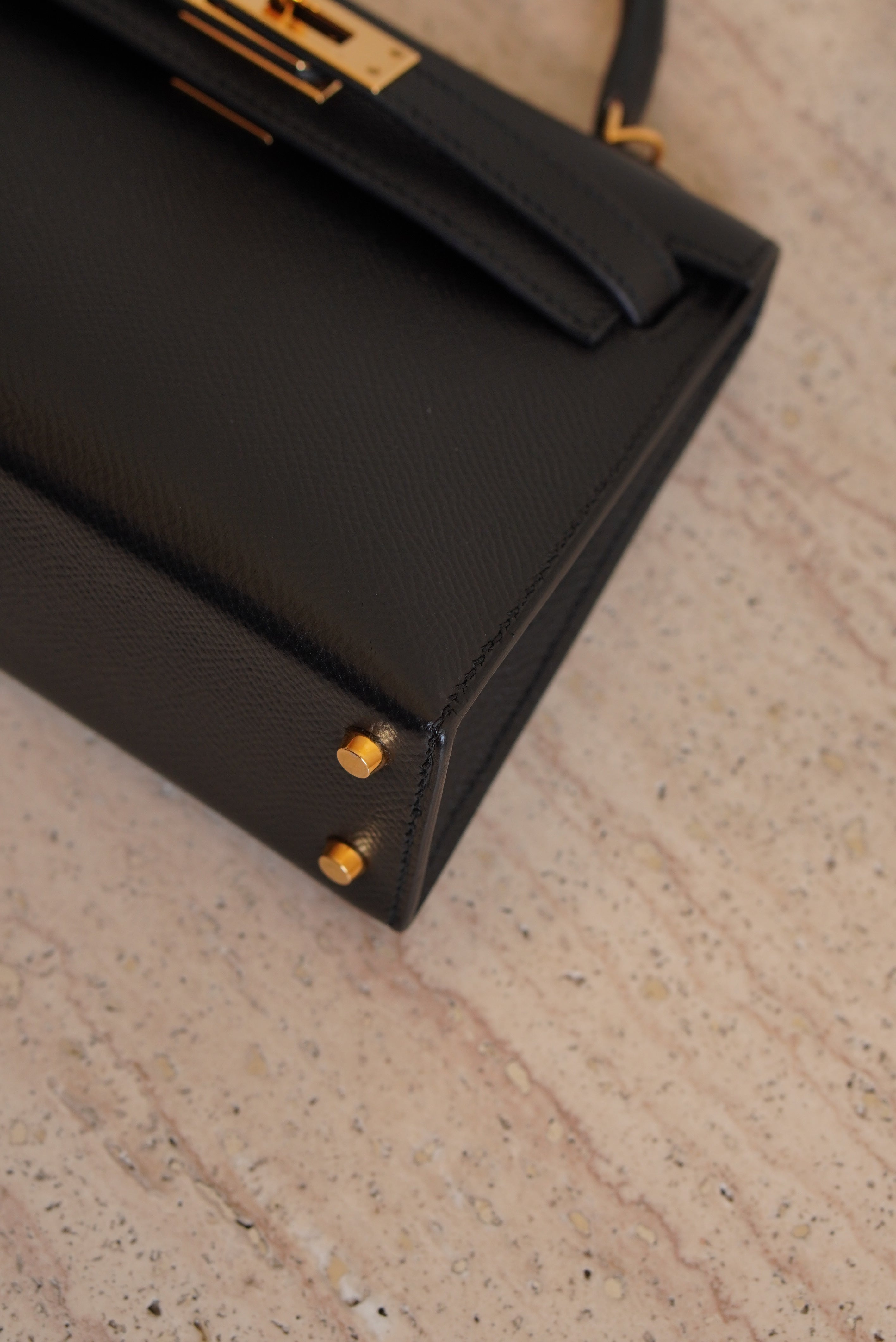 HERMÈS MINI KELLY SELLIER EPSOM | NOIR