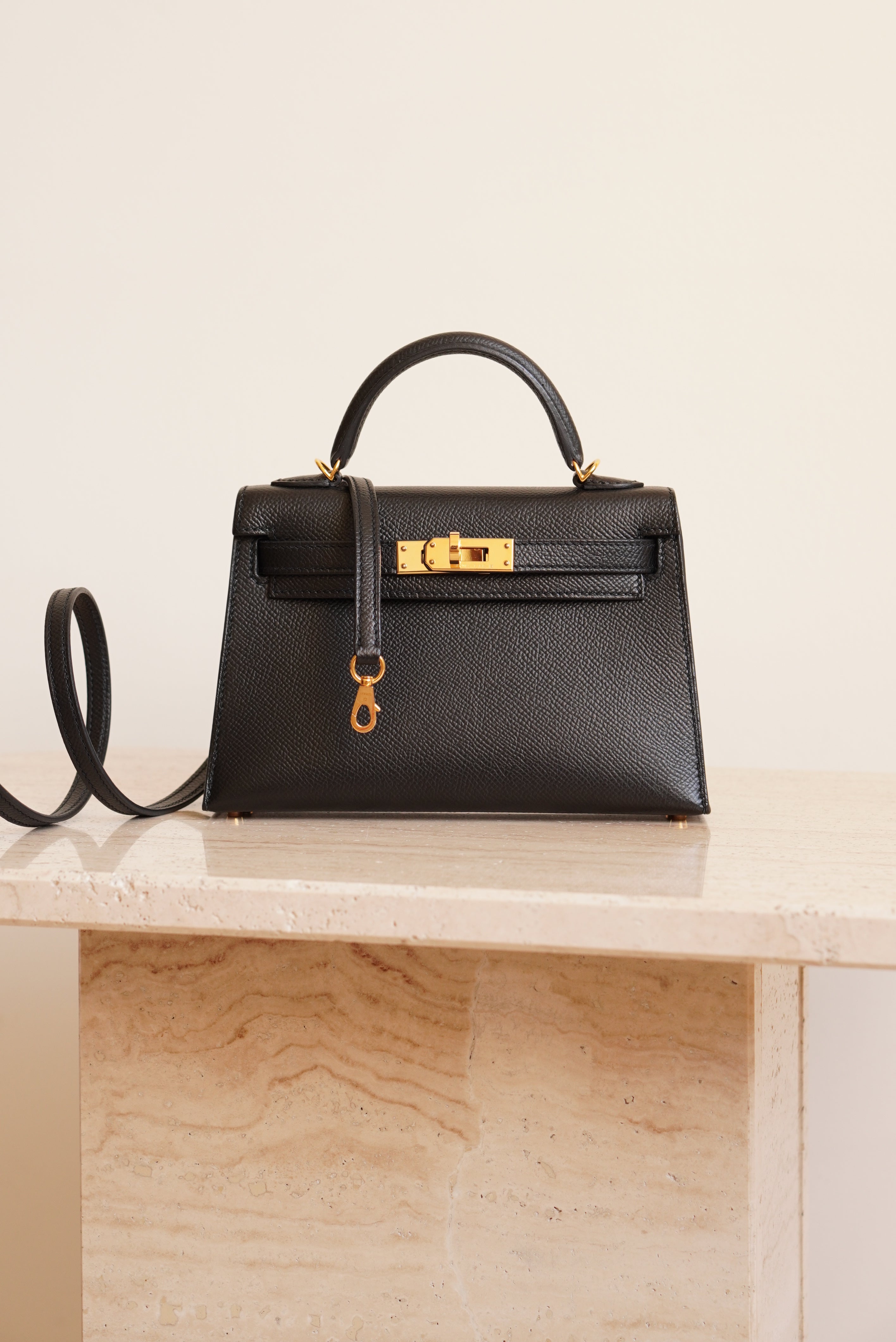 HERMÈS MINI KELLY SELLIER EPSOM | NOIR