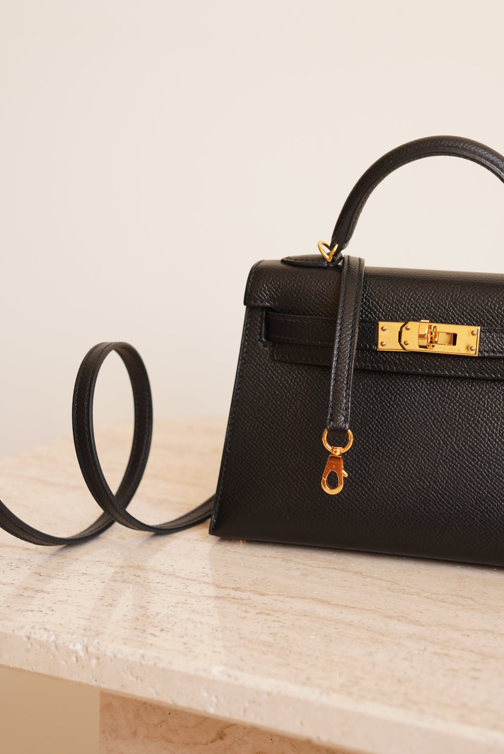 HERMÈS MINI KELLY SELLIER EPSOM | NOIR