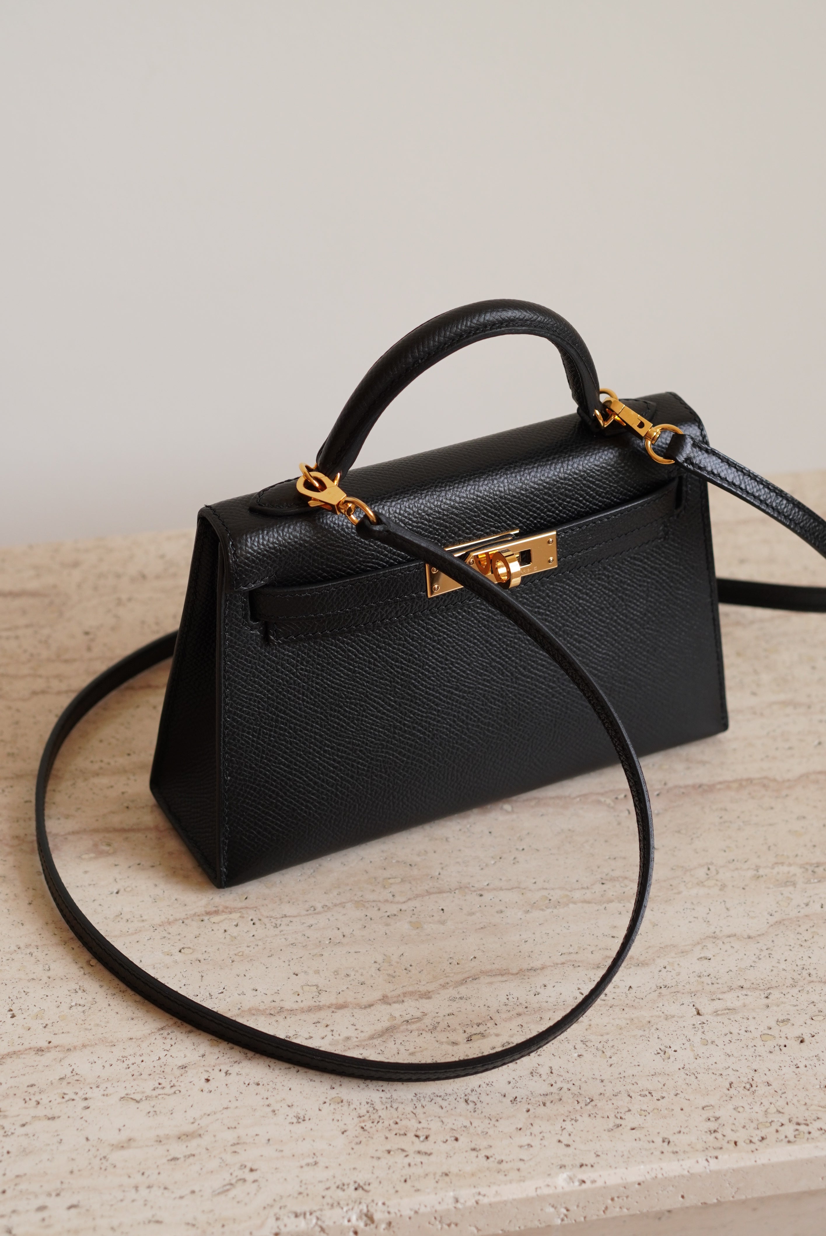 HERMÈS MINI KELLY SELLIER EPSOM | NOIR