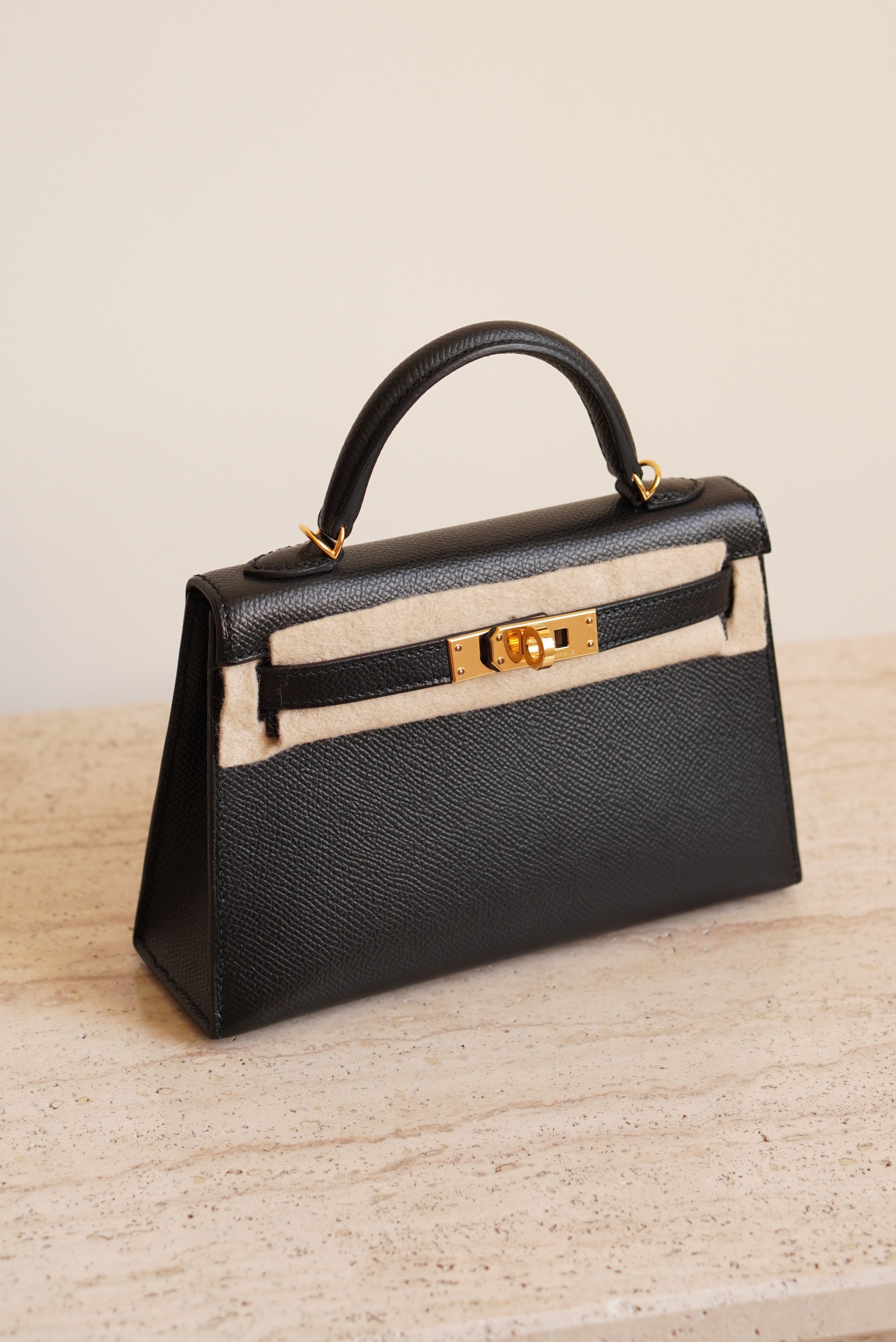 HERMÈS MINI KELLY SELLIER EPSOM | NOIR