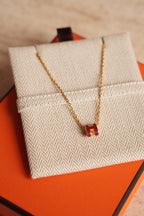 HERMÈS MINI POP H NECKLACE | ROUGE GRENAT