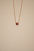 HERMÈS MINI POP H NECKLACE | ROUGE GRENAT
