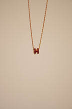 HERMÈS MINI POP H NECKLACE | ROUGE GRENAT