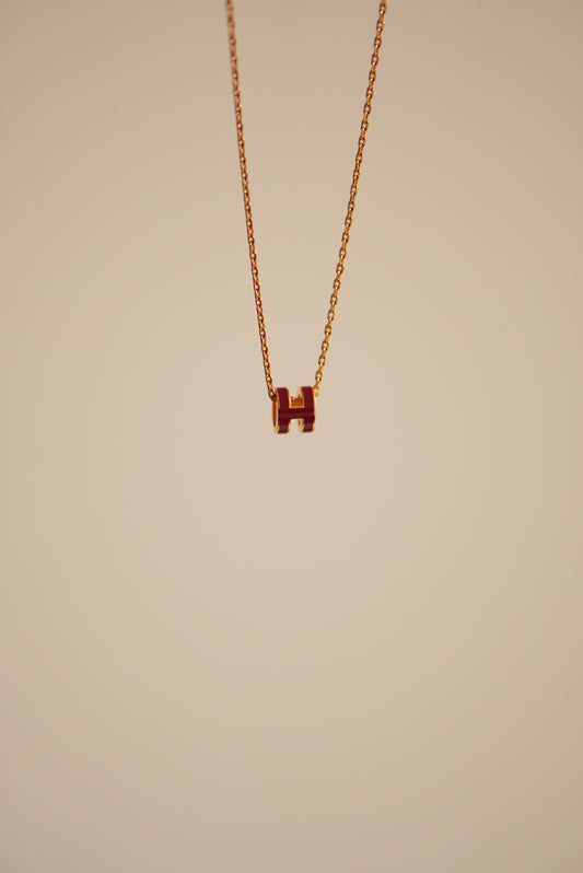 HERMÈS MINI POP H NECKLACE | ROUGE GRENAT