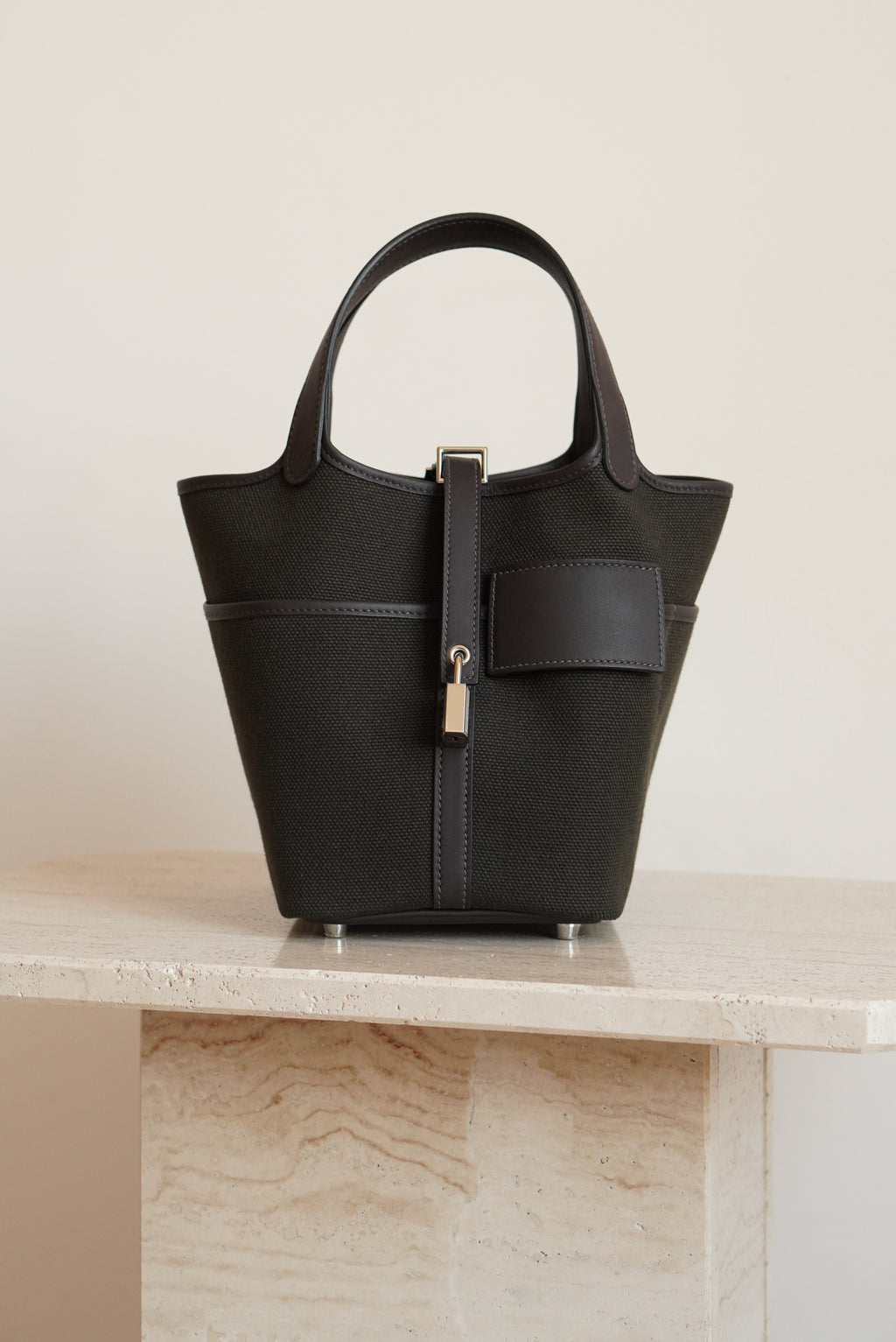 HERMÈS PICOTIN 18 POCKET | DARK BRONZE & EBENE