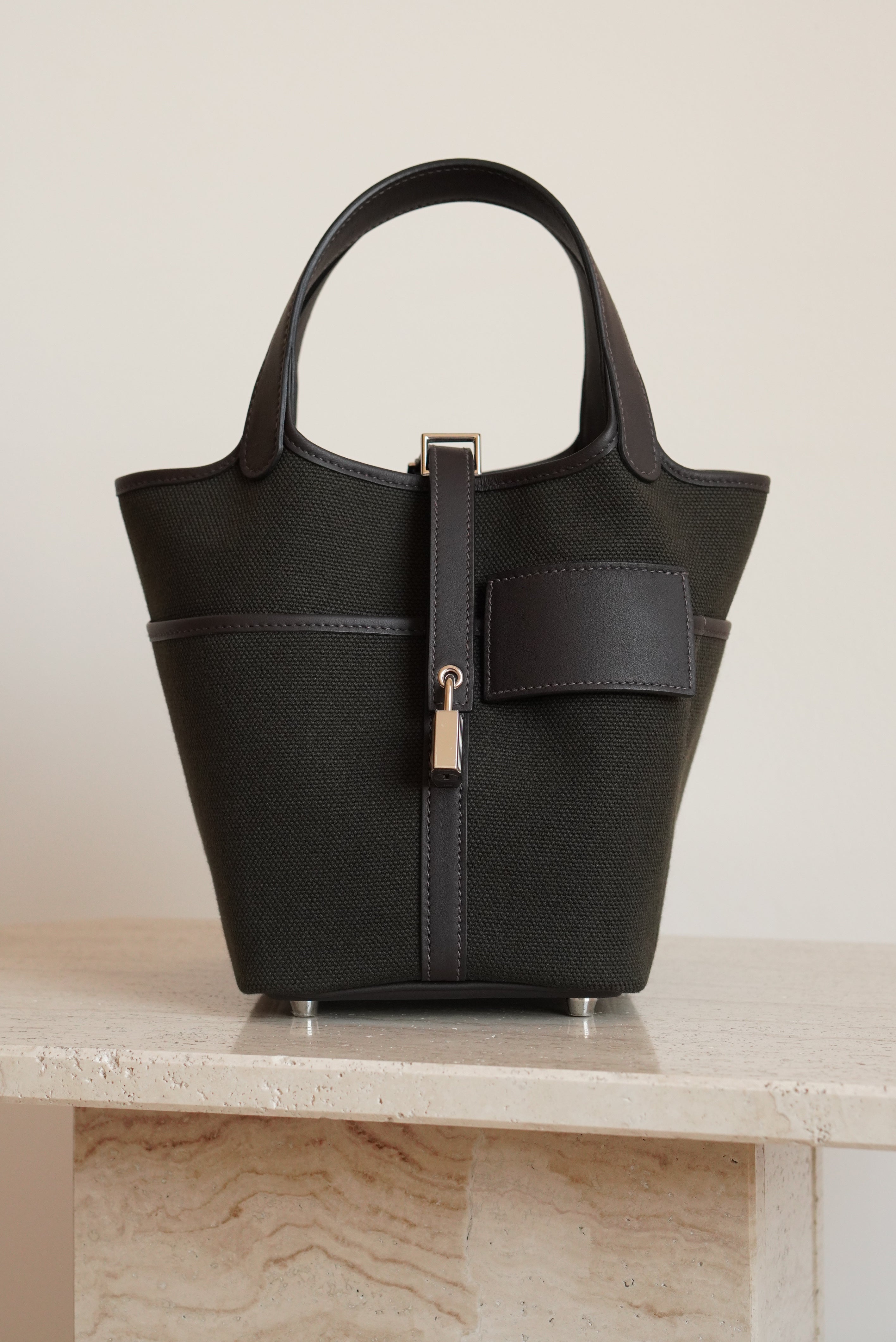 HERMÈS PICOTIN 18 POCKET | DARK BRONZE & EBENE