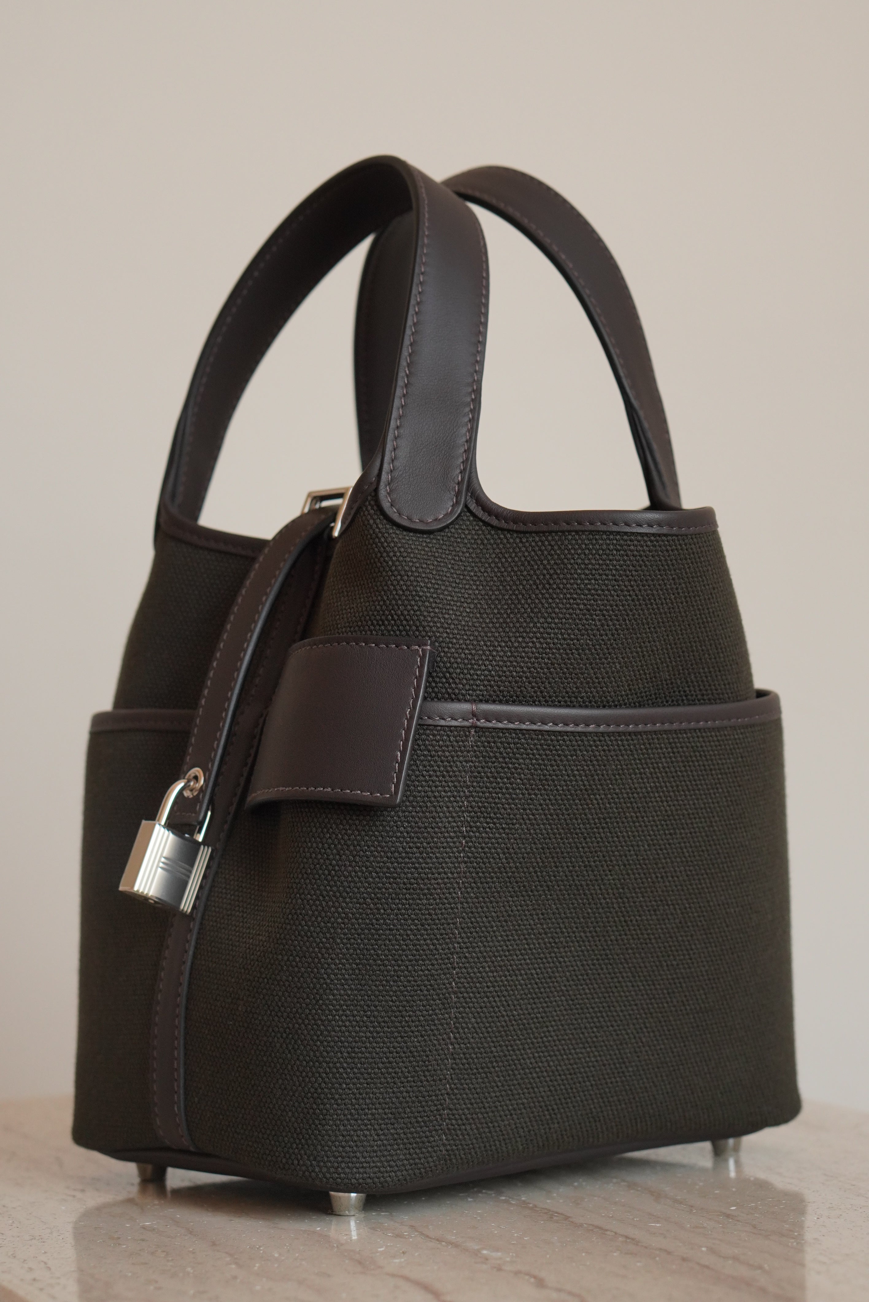 HERMÈS PICOTIN 18 POCKET | DARK BRONZE & EBENE