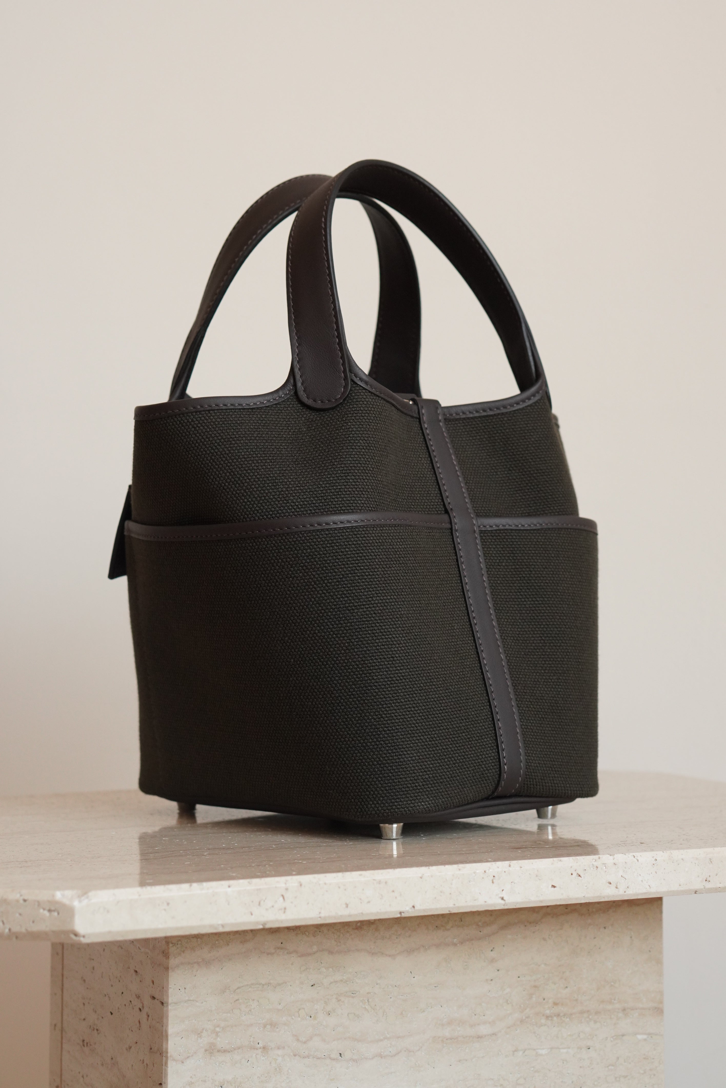 HERMÈS PICOTIN 18 POCKET | DARK BRONZE & EBENE