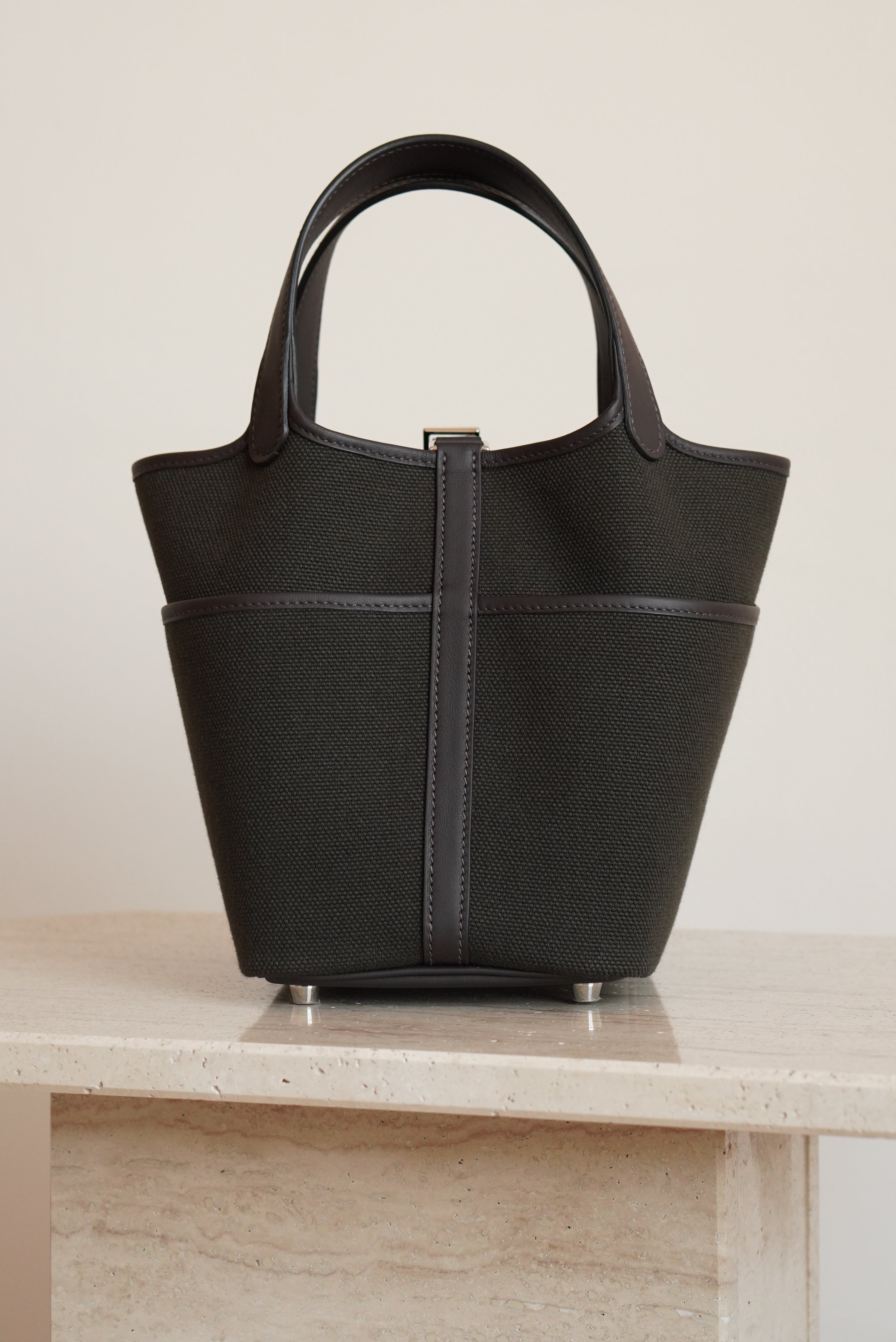 HERMÈS PICOTIN 18 POCKET | DARK BRONZE & EBENE